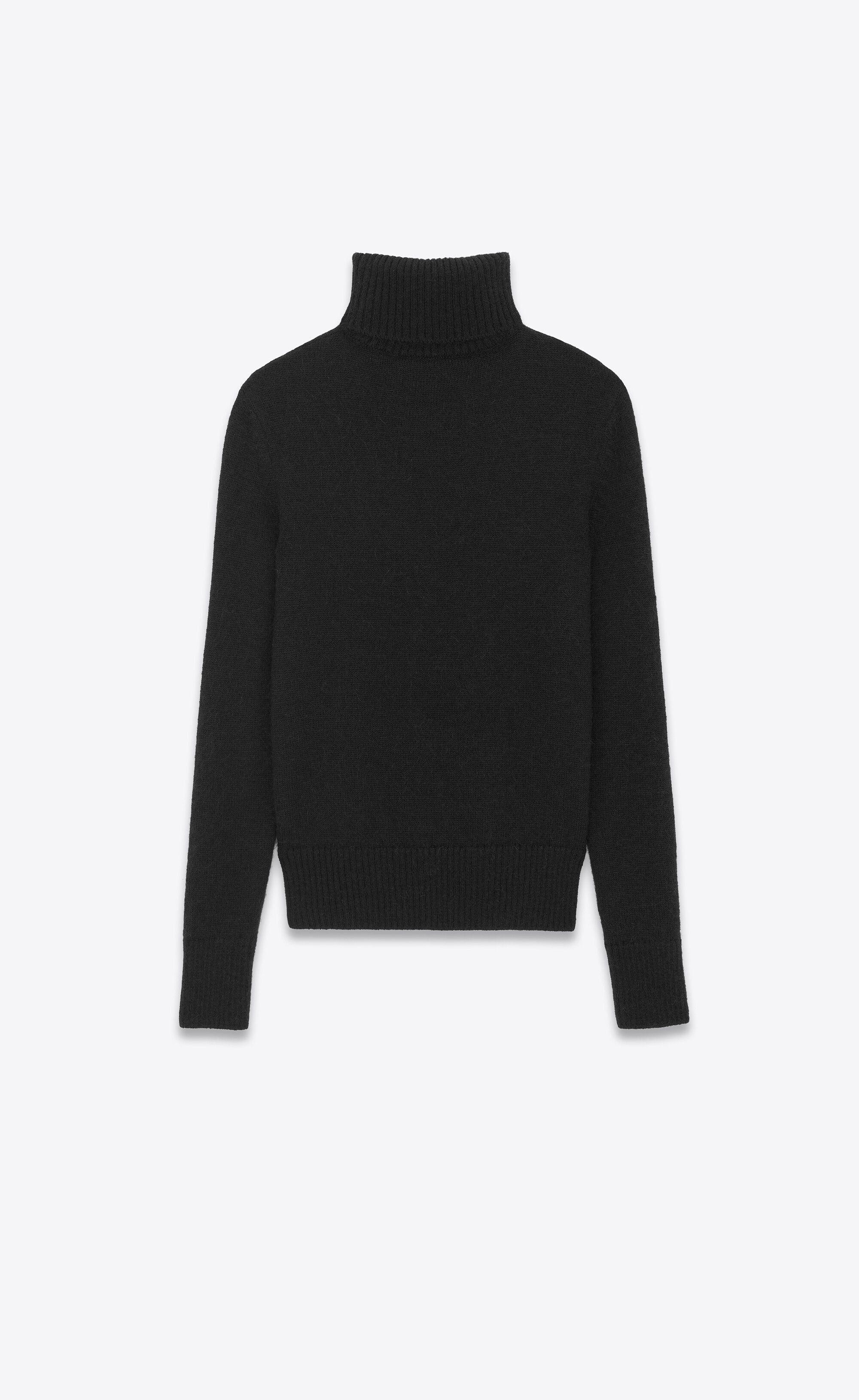 Saint Laurent Paris o1s1wg111024 Turtleneck Sweater in Wool in Black Size M / US 6-8 / IT 42-44 - 2 Thumbnail