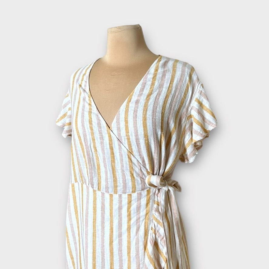 Rails RAILS Brigitte Ruffled Wrap Dress M Metallic Striped Multi L Size M / US 6-8 / IT 42-44 - 3 Thumbnail