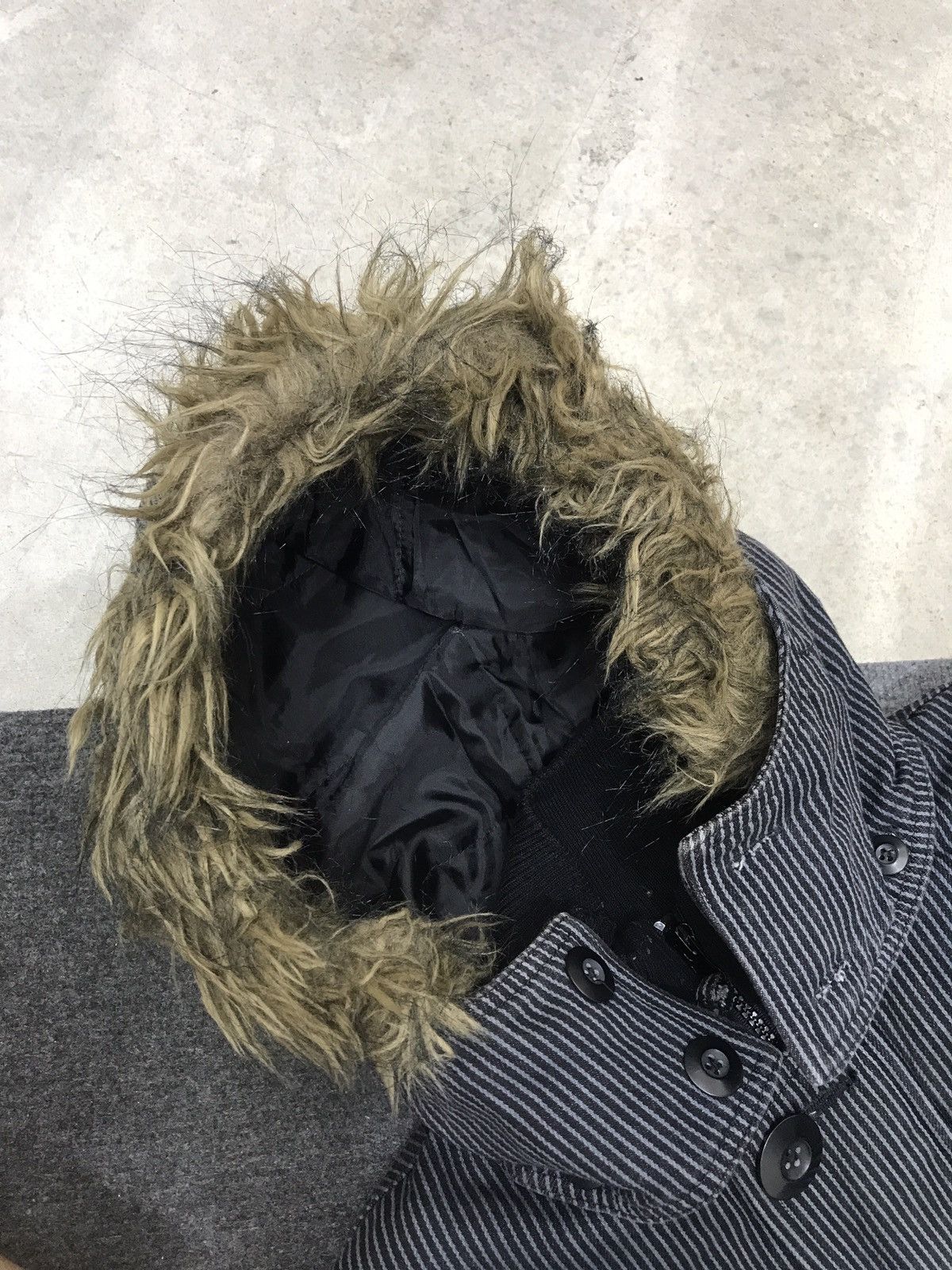 Japanese Brand Japanese Brand Hickory Stripe Hoodie Bomber Jacket Size US S / EU 44-46 / 1 - 7 Thumbnail
