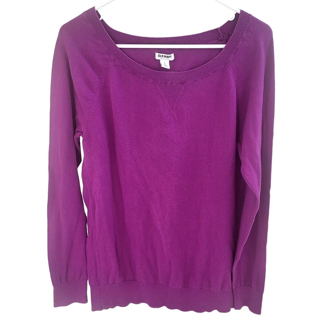 Old Navy Old Navy Bright Purple Lightweight Scoop Neck Sweater -Large Size L / US 10 / IT 46 - 1 Thumbnail