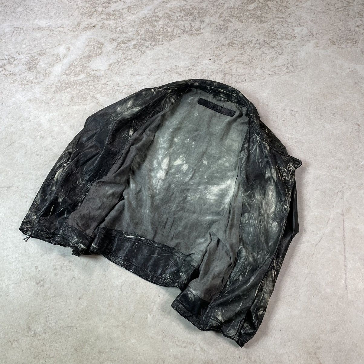 Drome DROMe Italy Printed Leather Biker Jacket Like Rick Owens Size S / US 4 / IT 40 - 11 Thumbnail