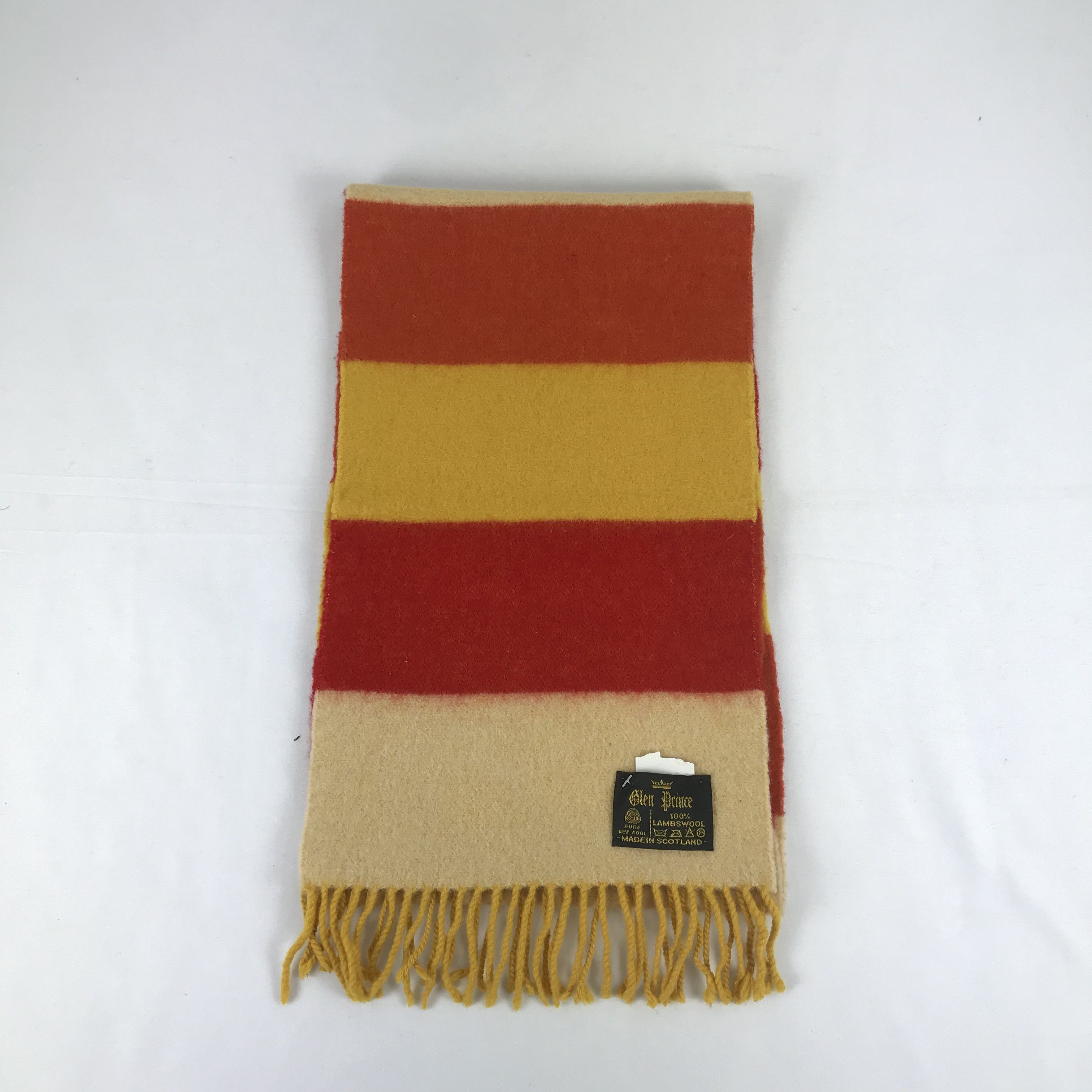 Japanese Brand Vintage Glen Prince Scarf Stripe Muffler Winter Wool - . Size ONE SIZE - 2 Thumbnail