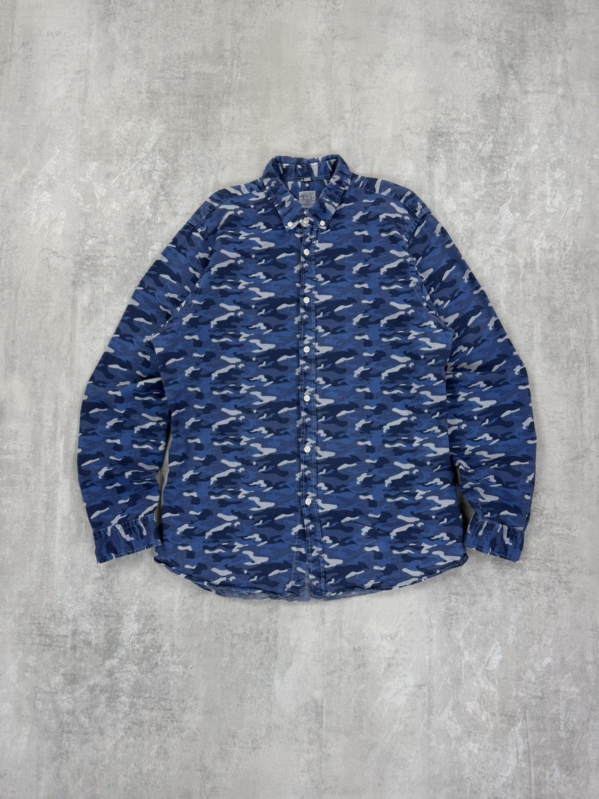 Japanese Brand × Paulrose Paul Rosen Shirt long sleeve Camouflage Military Army Blue Size US L / EU 52-54 / 3 - 1 Thumbnail