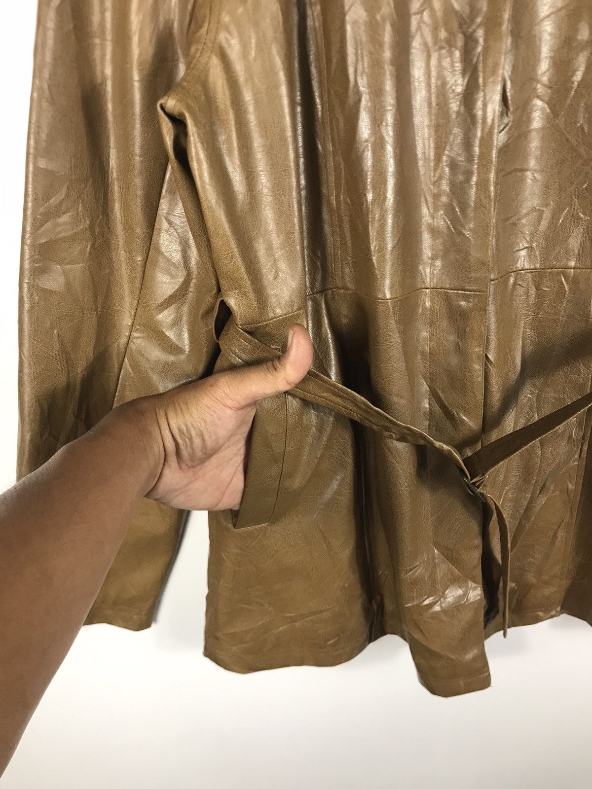 Japanese Brand × Vintage ⚡️Vintage Lejolitenps Leather Trench Coat Jacket Size L / US 10 / IT 46 - 6 Thumbnail