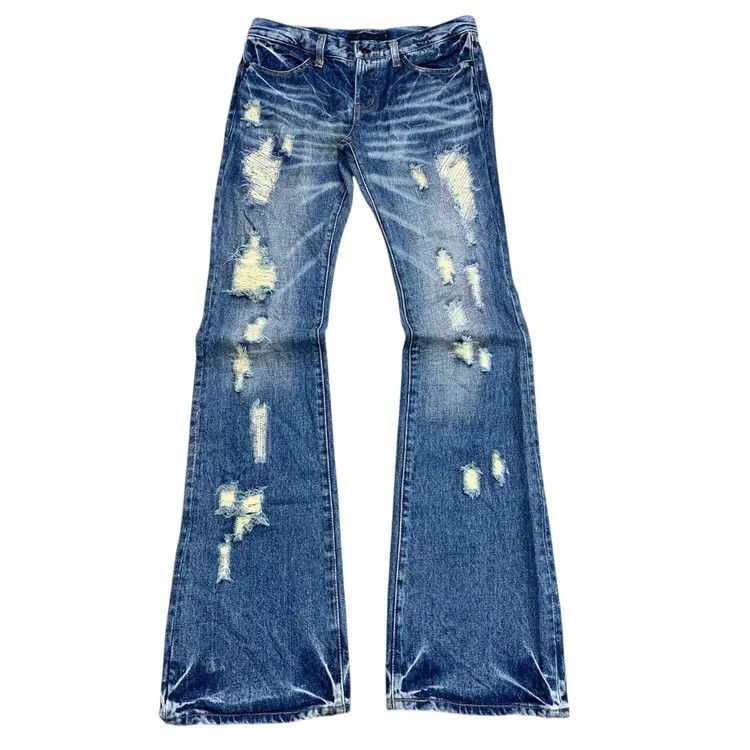 GOSTAR DE FUGA Gostar De Fuga Distressed Flared Denim Size US 33 - 1 Thumbnail