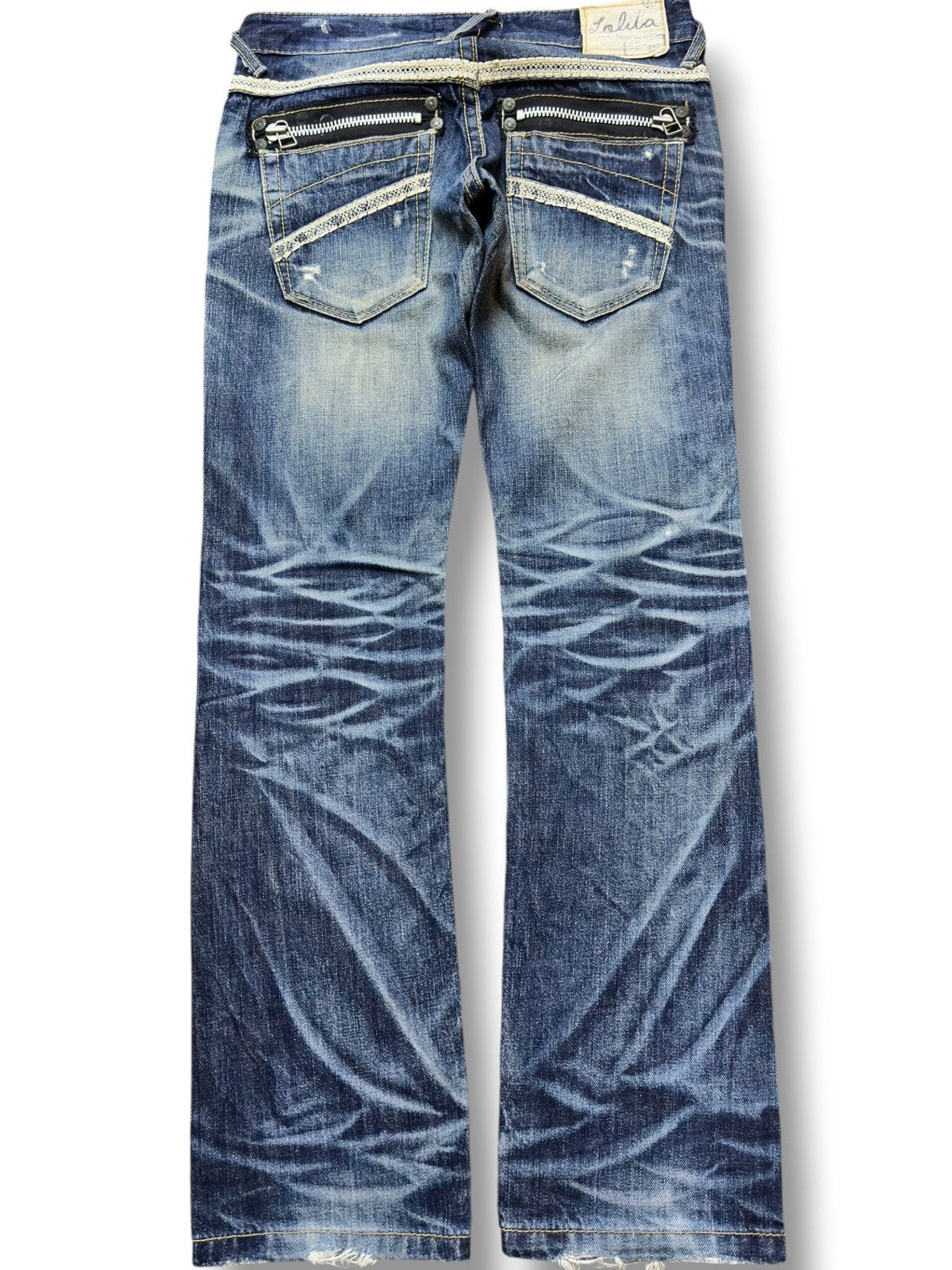 Hysteric Glamour Vintage Lolita jeans Whiskers Grunge Distressed Denim Size US 31 - 4 Thumbnail