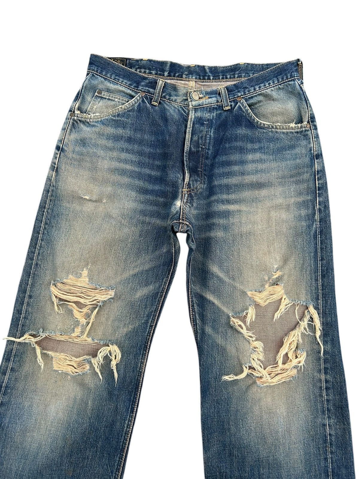 Kapital Thrashed Vintage Lee Riders Selvedge Rusty Denim Jeans Size US 35 - 2 Thumbnail
