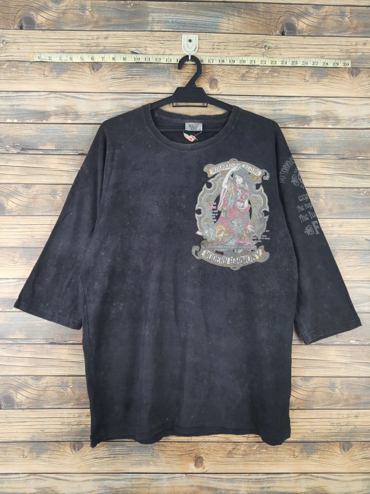 Bullet Noise DL Bullet Noise Black Faded Long Sleeve T-shirts #628 Size US XL / EU 56 / 4 - 10 Thumbnail
