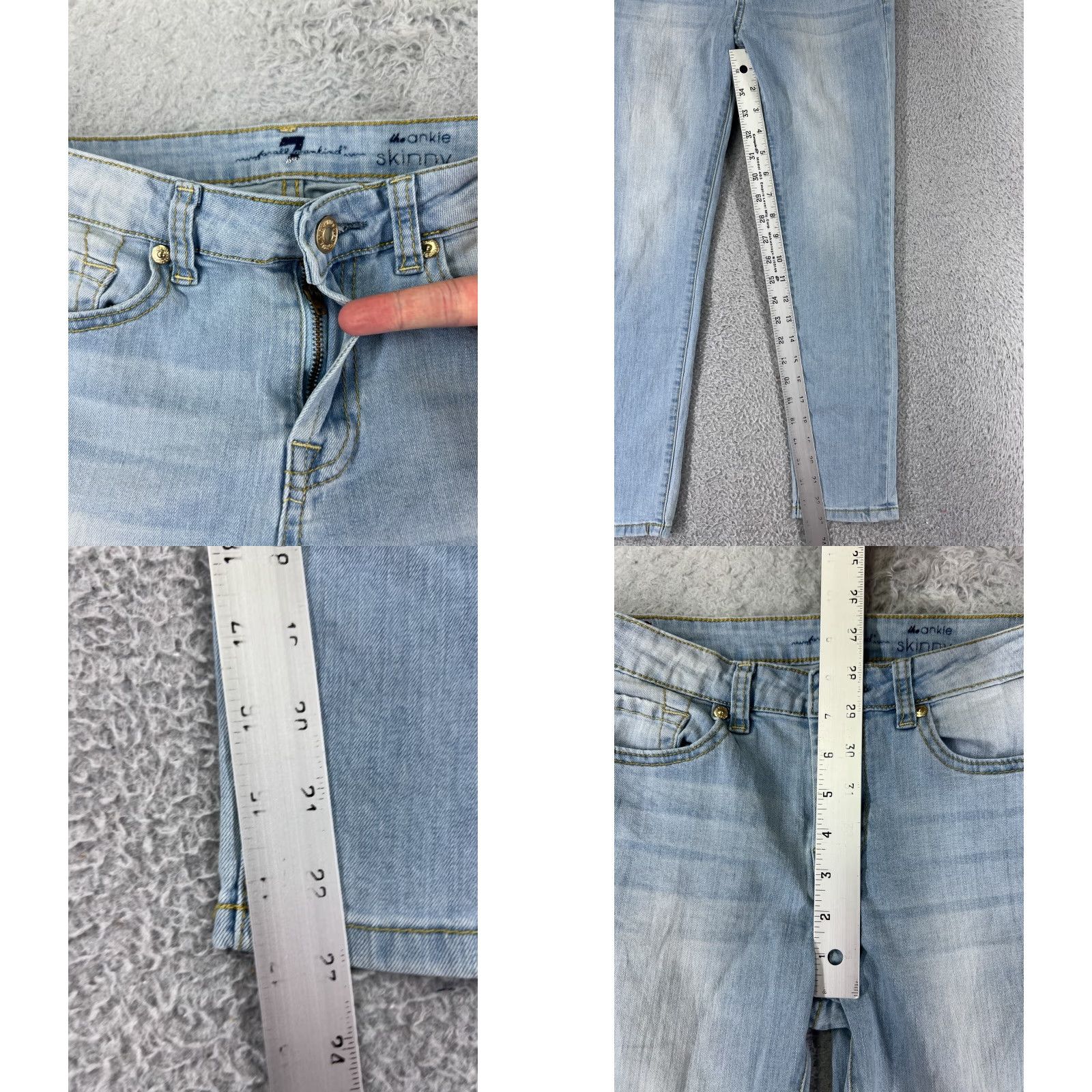 7 For All Mankind 7 For All Mankind Paxtyn Jeans Womens 14 Blue Denim Ankle Skinny Low Rise Cotton Pants Junior Size 14 Womens Blue Denim Jeans Size 36" / US 14 / IT 50 - 8 Thumbnail
