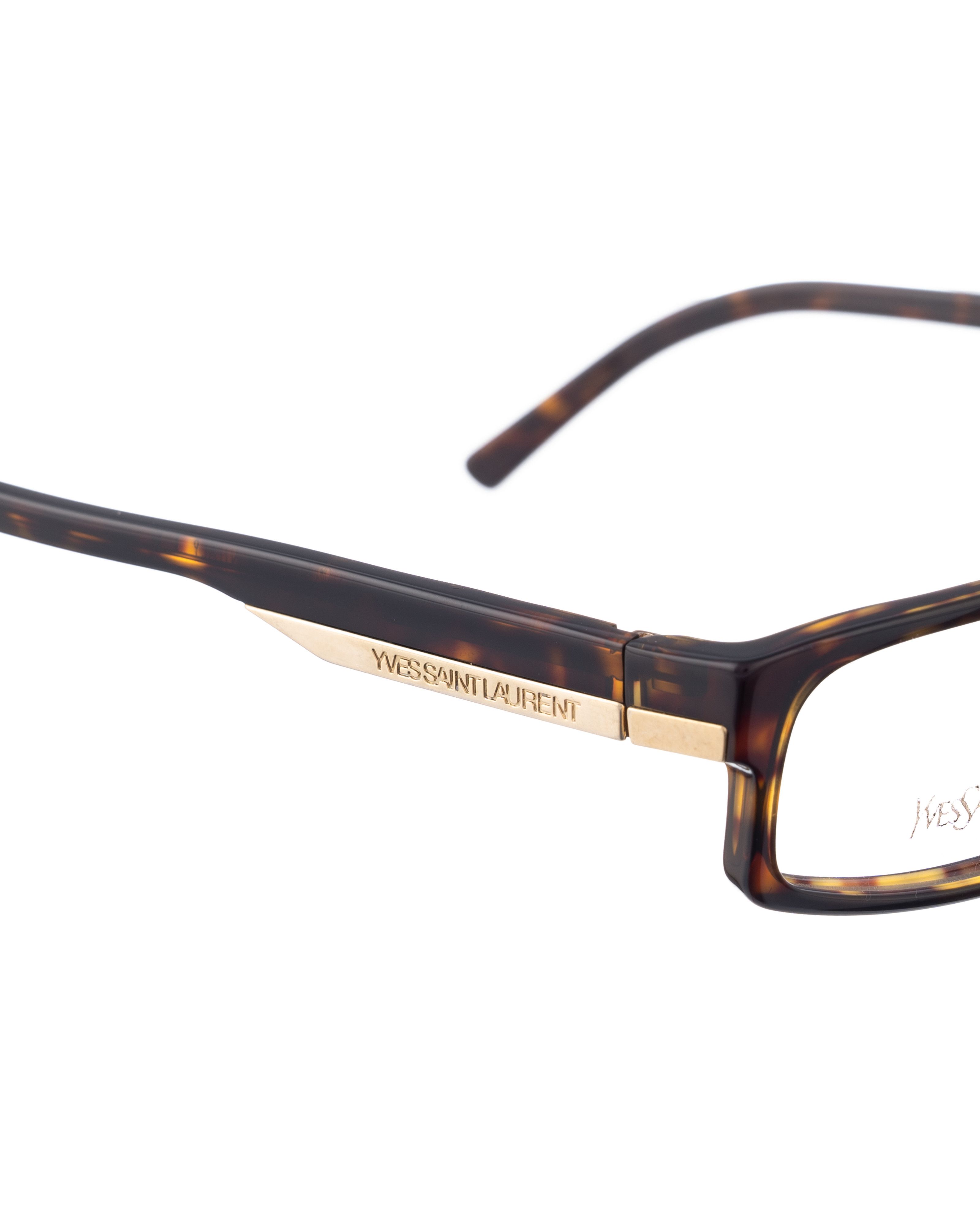 Saint Laurent Paris Yves Saint Laurent 00s Chocolate Havana Flat Plastic Glasses Size ONE SIZE - 3 Thumbnail