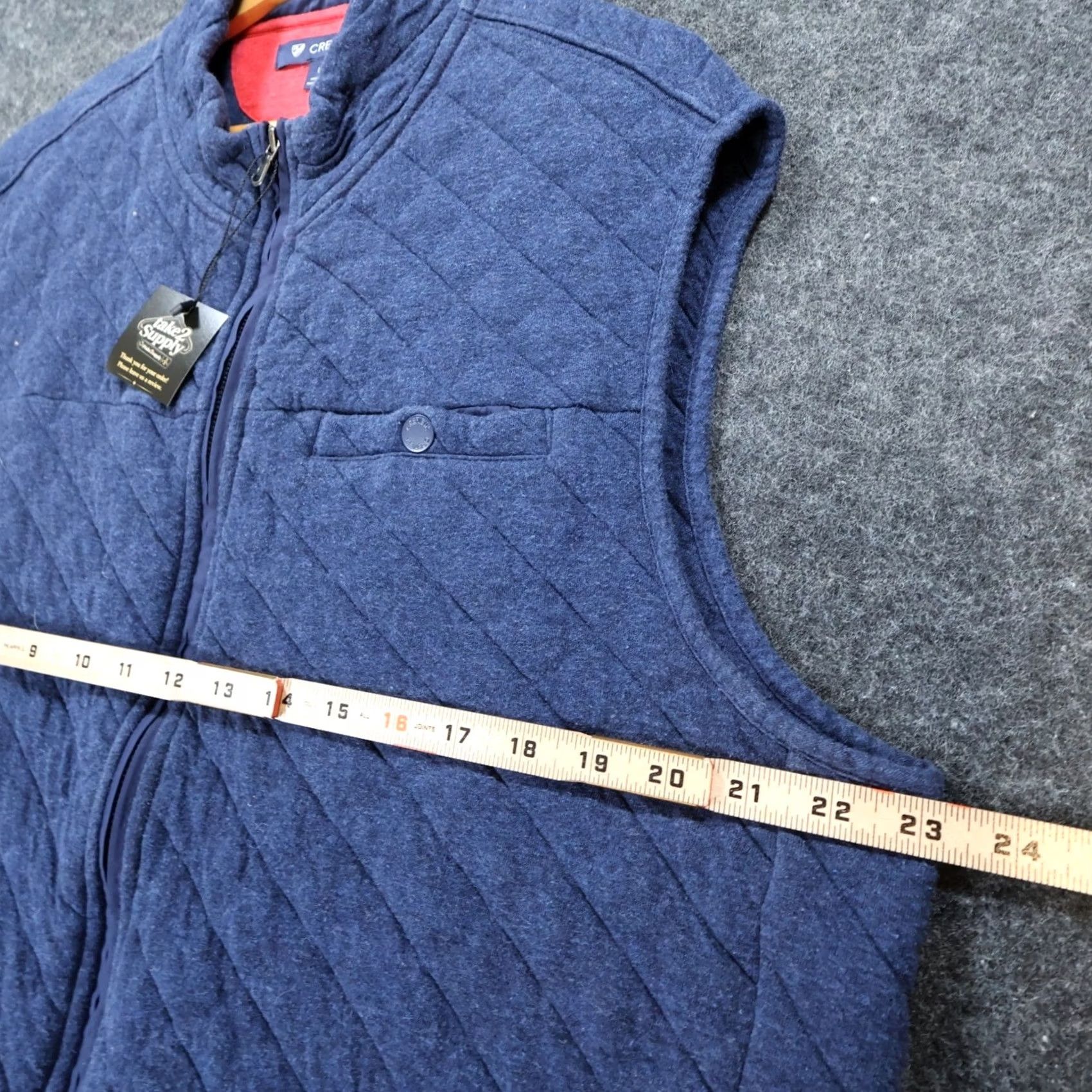 Cremieux Cremieux Vest Mens Large Blue Quilted Full Zip Mock Neck Sleeveless Size US L / EU 52-54 / 3 - 4 Thumbnail