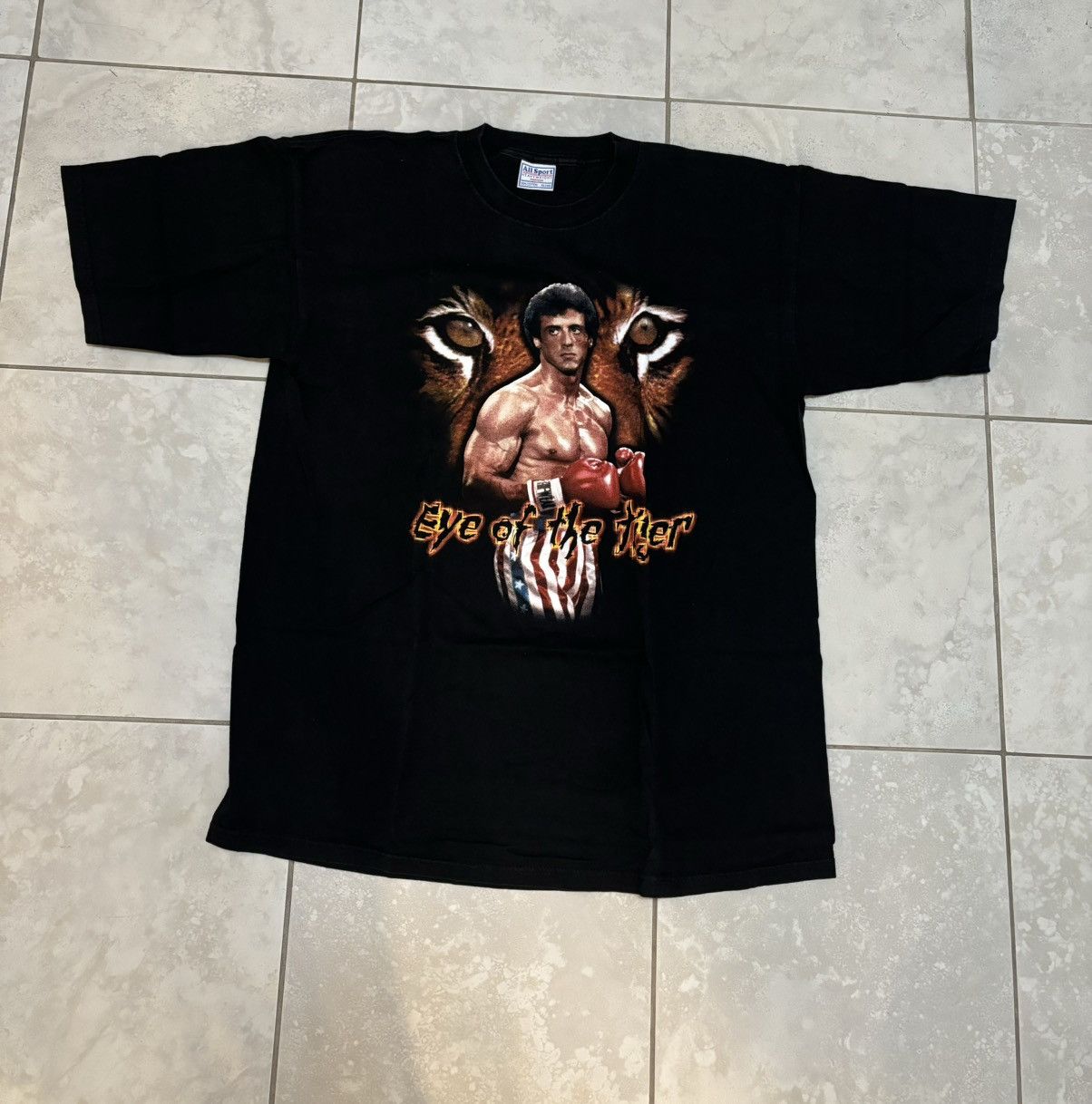 Vintage Rare Vintage Rocky Eye of the Tiger Stallone Movie Tee Size US XL / EU 56 / 4 - 1 Thumbnail