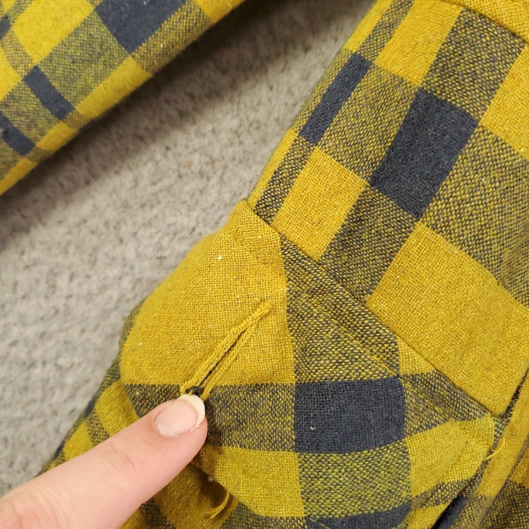 Vintage Womens Wool Jacket Plaid Yellow Full Zip Lined Pockets Mid-Length Regular Fit Size M Womens Jacket Size M / US 6-8 / IT 42-44 - 4 Thumbnail