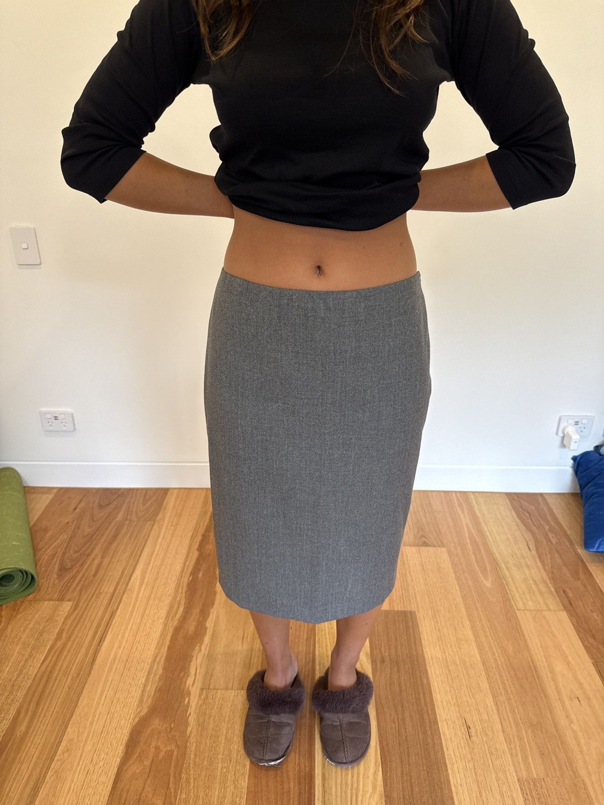 Polo Ralph Lauren Silk lined grey wool skirt Size M / US 6-8 / IT 42-44 - 2 Thumbnail