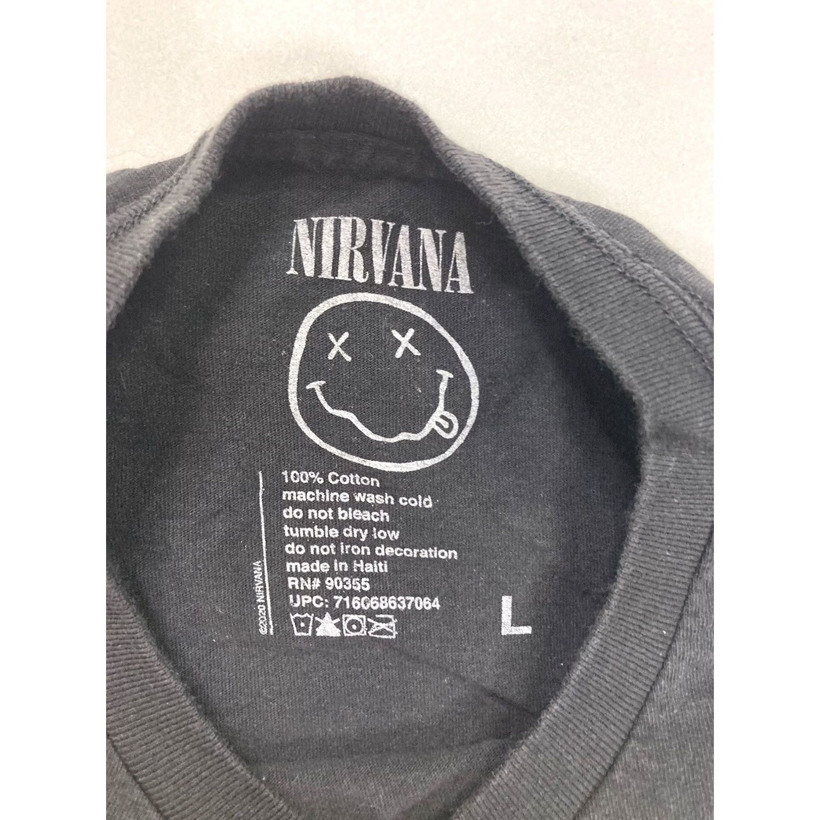 Vintage Nirvana T-Shirt Men Large Black Short Sleeve Crew Neck Graphic Print Logo Band Music Shirt Size US L / EU 52-54 / 3 - 3 Thumbnail