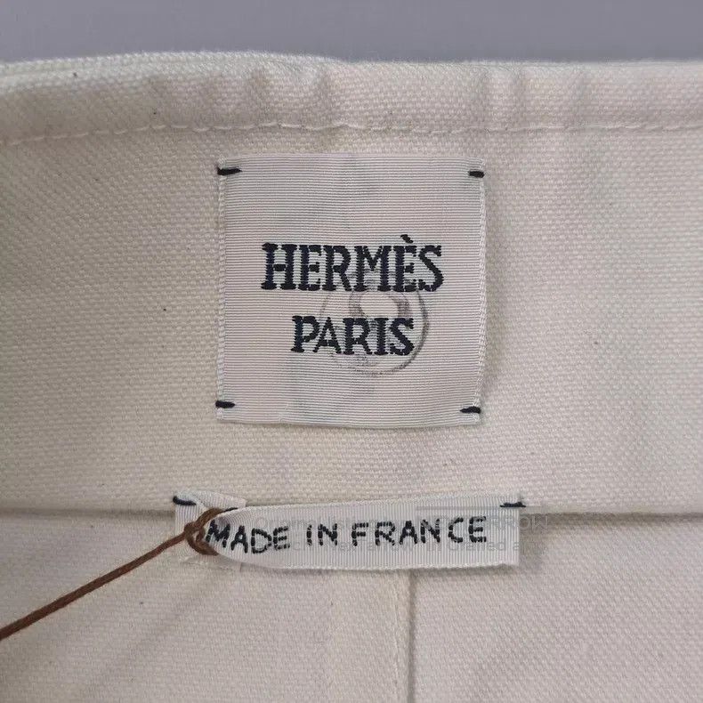 Hermes Hermes Off-white metal leather decoration half skirt Size 39" - 5 Thumbnail