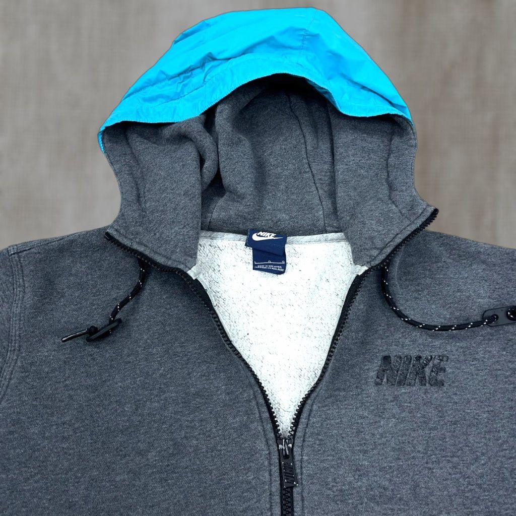 Nike Nike Hoodie Men L Gray Blue Full Zip Sweatshirt Jacket Logo Zipper Sports 90s Style Womens? Size US L / EU 52-54 / 3 - 1 Thumbnail