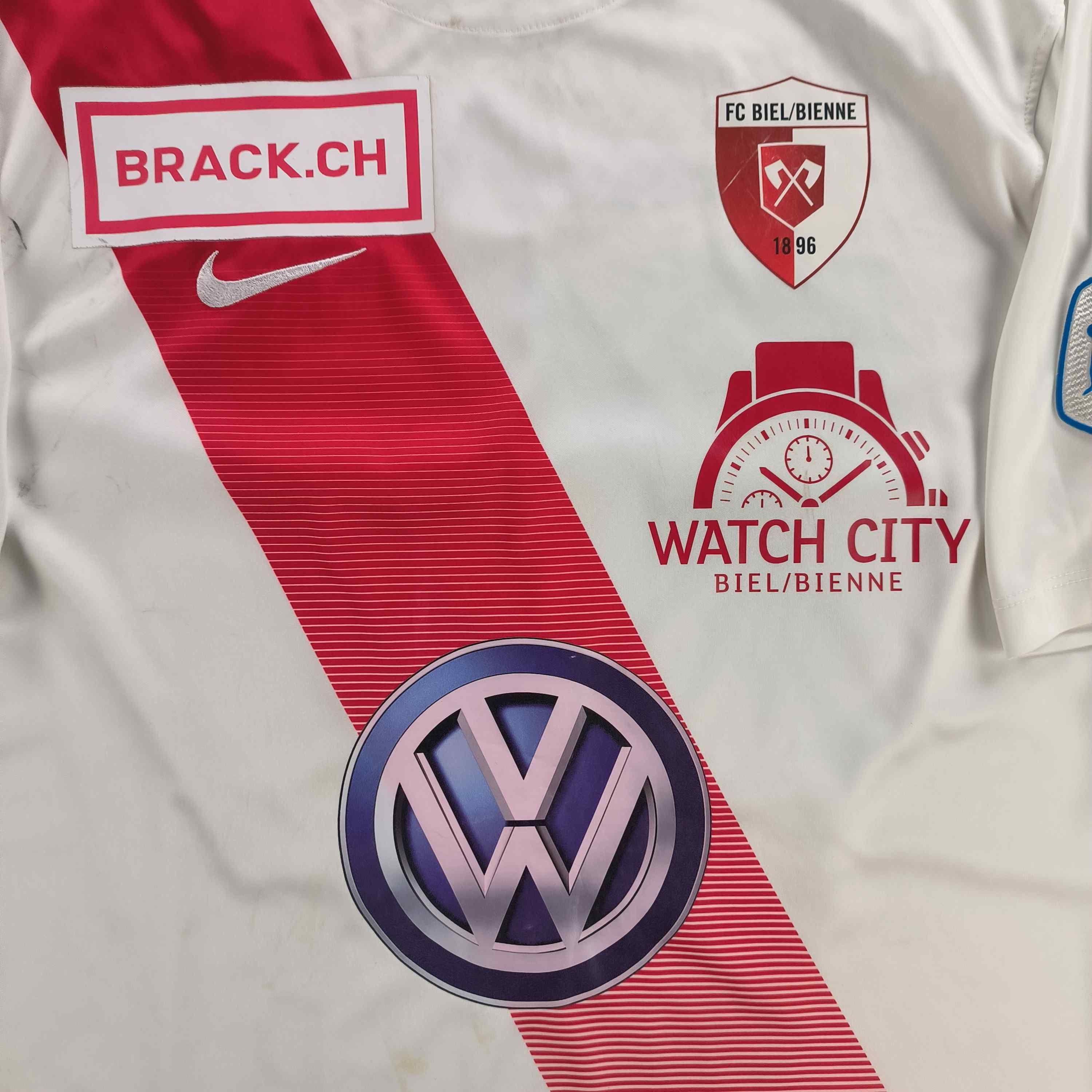 SIGNED FC Biel-Bienne 2015-16 home Stoller football jersey M
