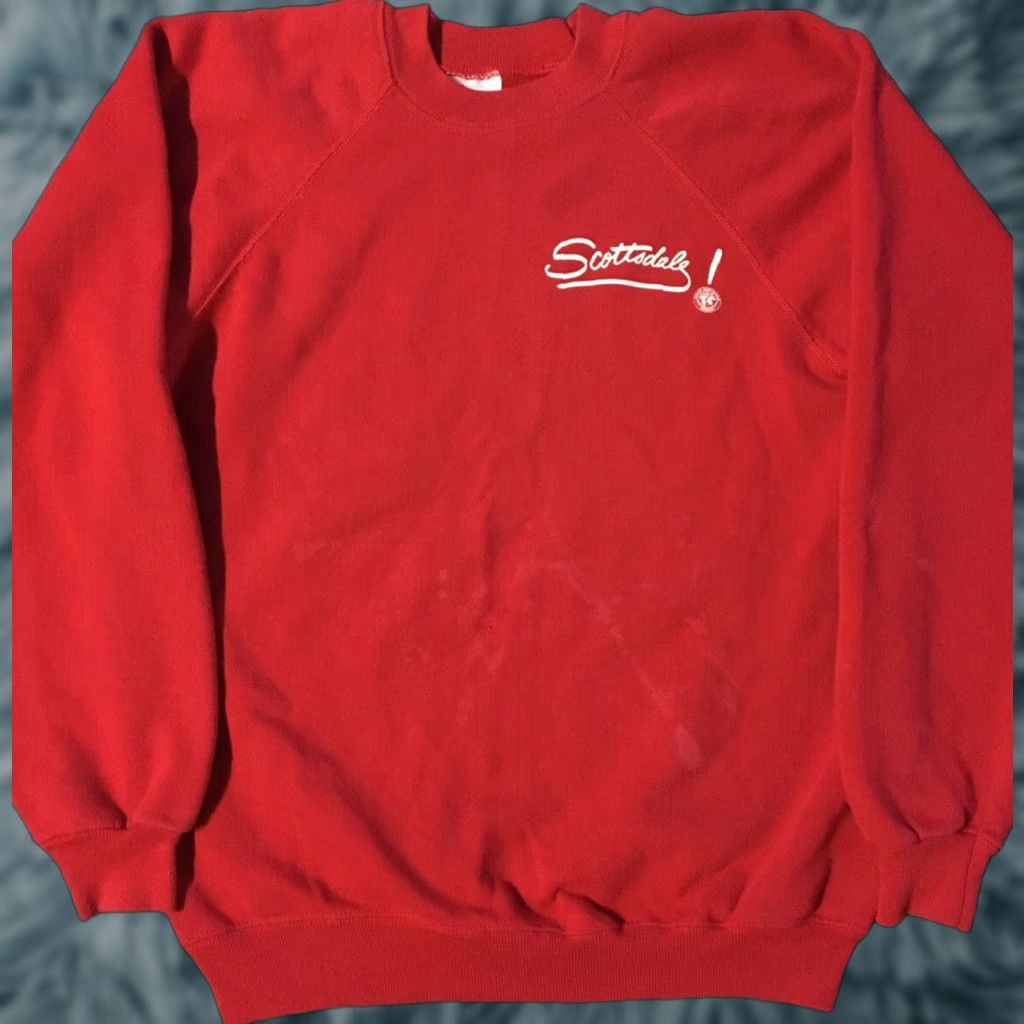 Hanes VINTAGE 80s Scottsdale Arizona Faded Sweatshirt S USA Bleach Track School PE Grunge Size US S / EU 44-46 / 1 - 1 Thumbnail