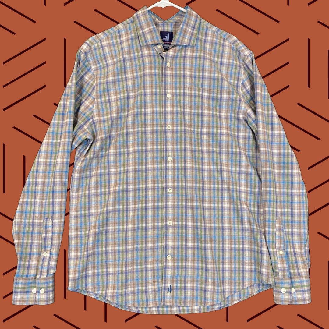 johnnie-O Johnnie-O Shirt Mens Medium Multicolor Plaid Button Up Stretch Prep Performance Size US M / EU 48-50 / 2 - 1 Thumbnail
