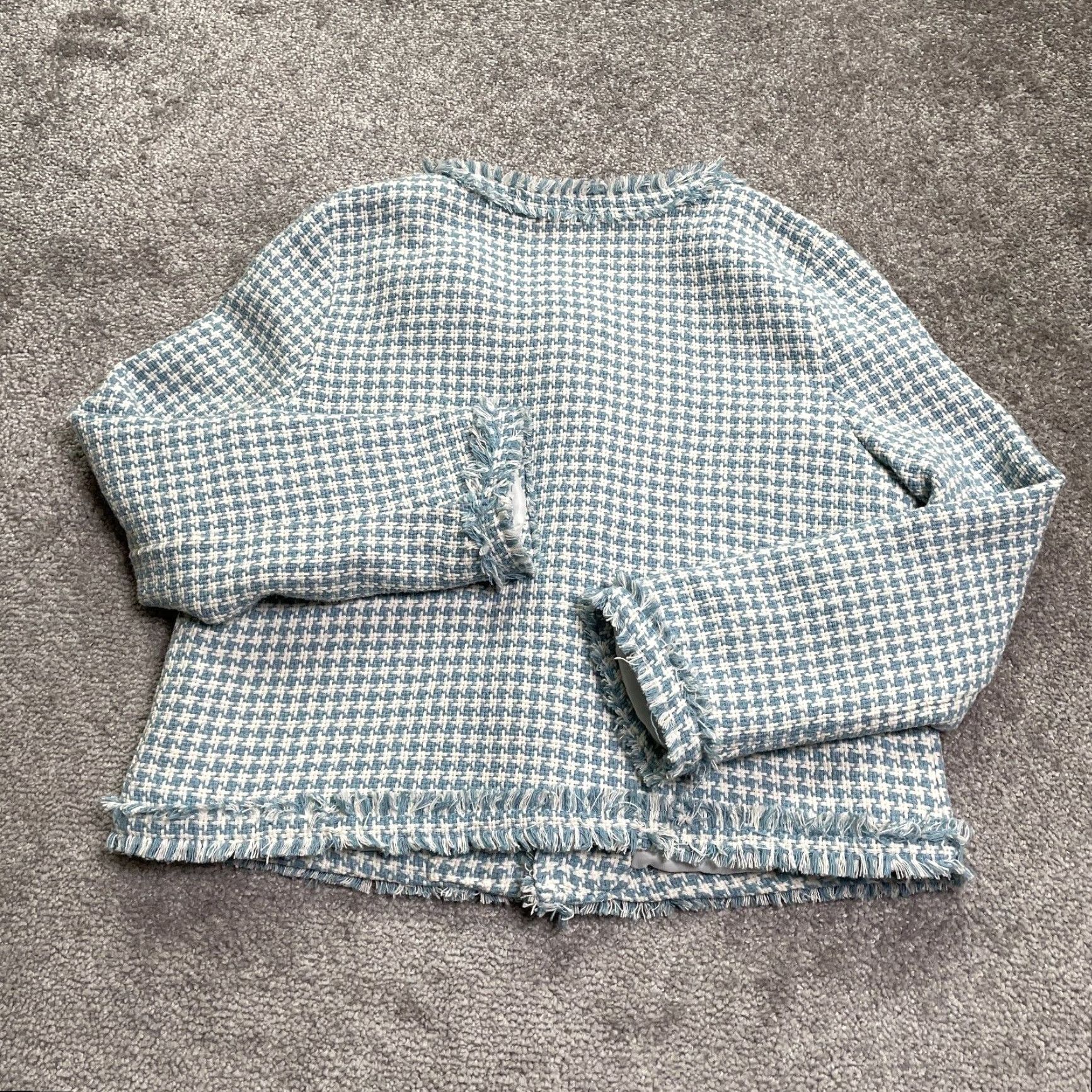 Vintage Jing Tweed Coat Jacket Women XS Blue White Houndstooth Lined Korean Style Casual Coat Jacket Women XS Blue White Houndstooth Lined Korean Style Casual Size XS / US 0-2 / IT 36-38 - 2 Thumbnail