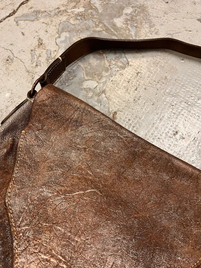 Roberto Cavalli 2000s Roberto Cavalli Leaf Silver Brown Handle Bag Size ONE SIZE - 3 Thumbnail
