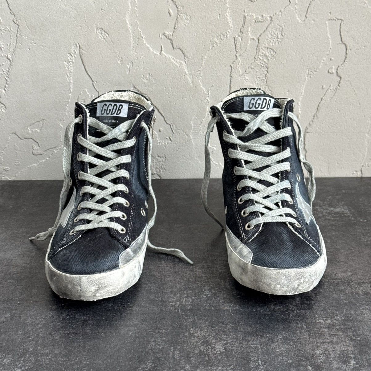 Golden Goose Golden Goose Francy Distressed Navy Denim High-Top Sneakers Size US 9 / IT 39 - 4 Thumbnail