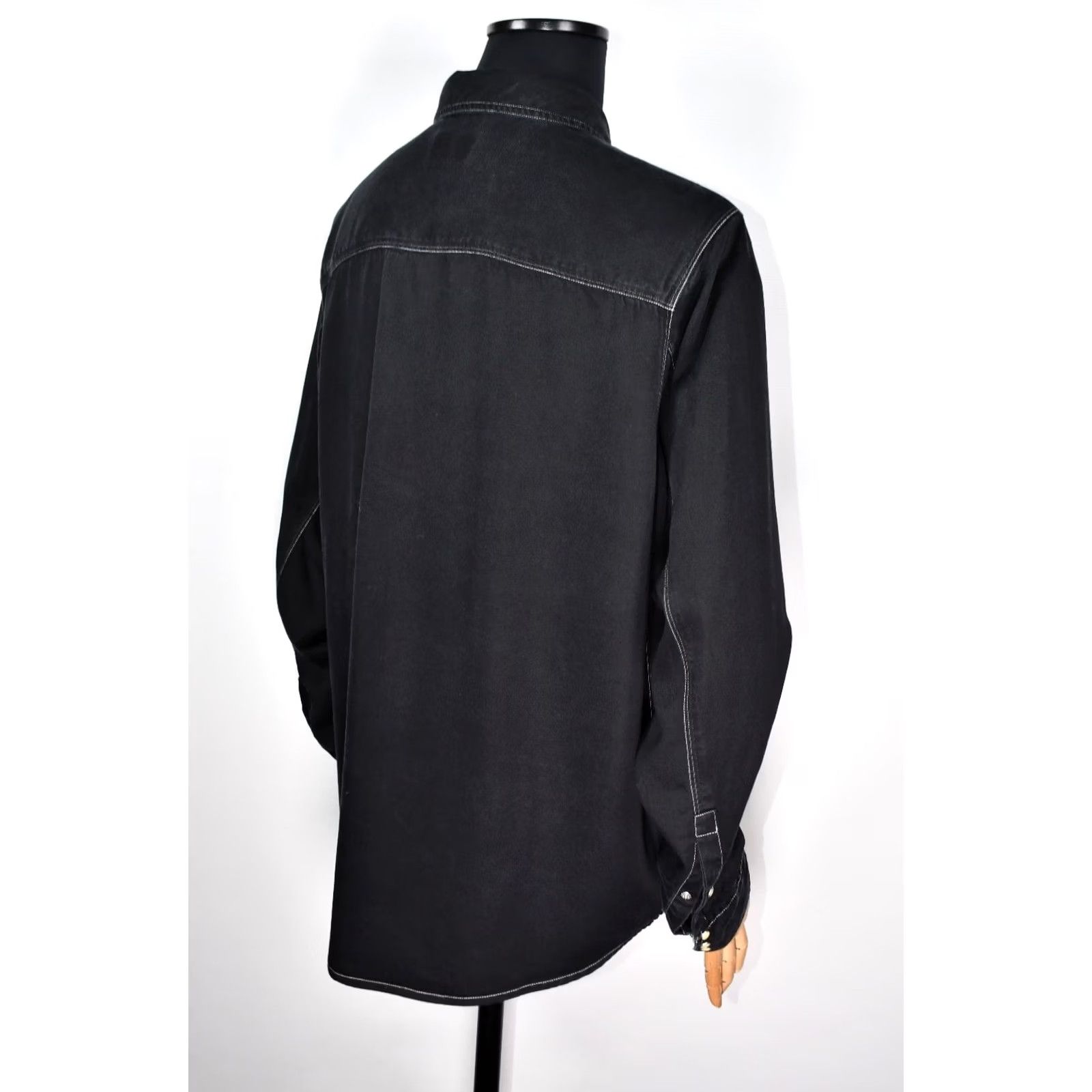 Nudie Jeans Nudie Jeans Stellan Spider Web Embroidered Shirt Men's 2XL Black Lyocell Long Sleeve Button-Up Western Casual Size US XXL / EU 58 / 5 - 6 Thumbnail