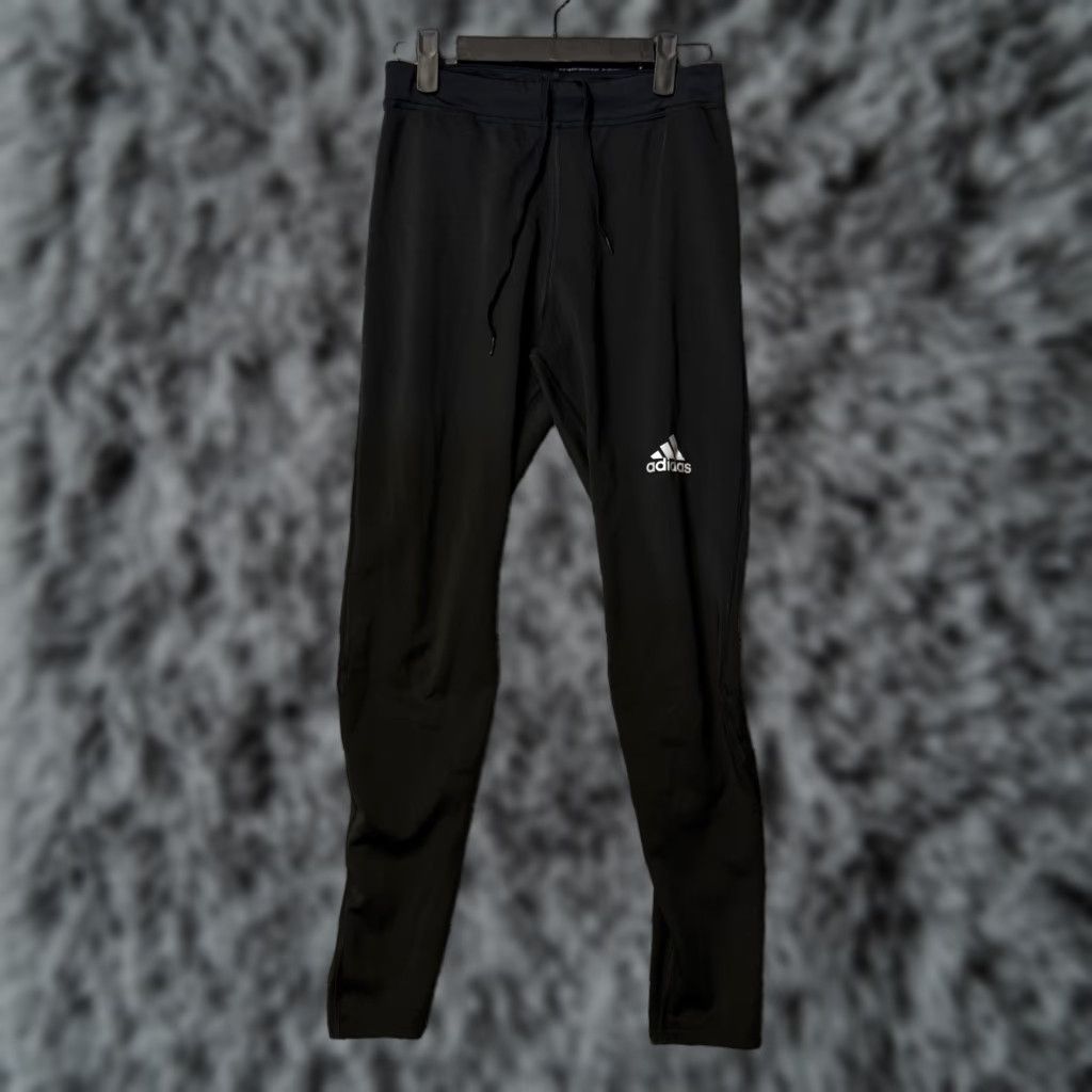 Adidas Adidas Climalite Leggings Running Women Size M Black Reflective Waist Drawstring Knit 26in Inseam S10058 AF5003 Size 32" / US 10 / IT 46 - 1 Thumbnail