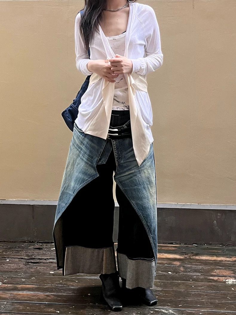 トップス HERMES by margiela silk Cardigan black HERMES by margiela silk Cardigan black