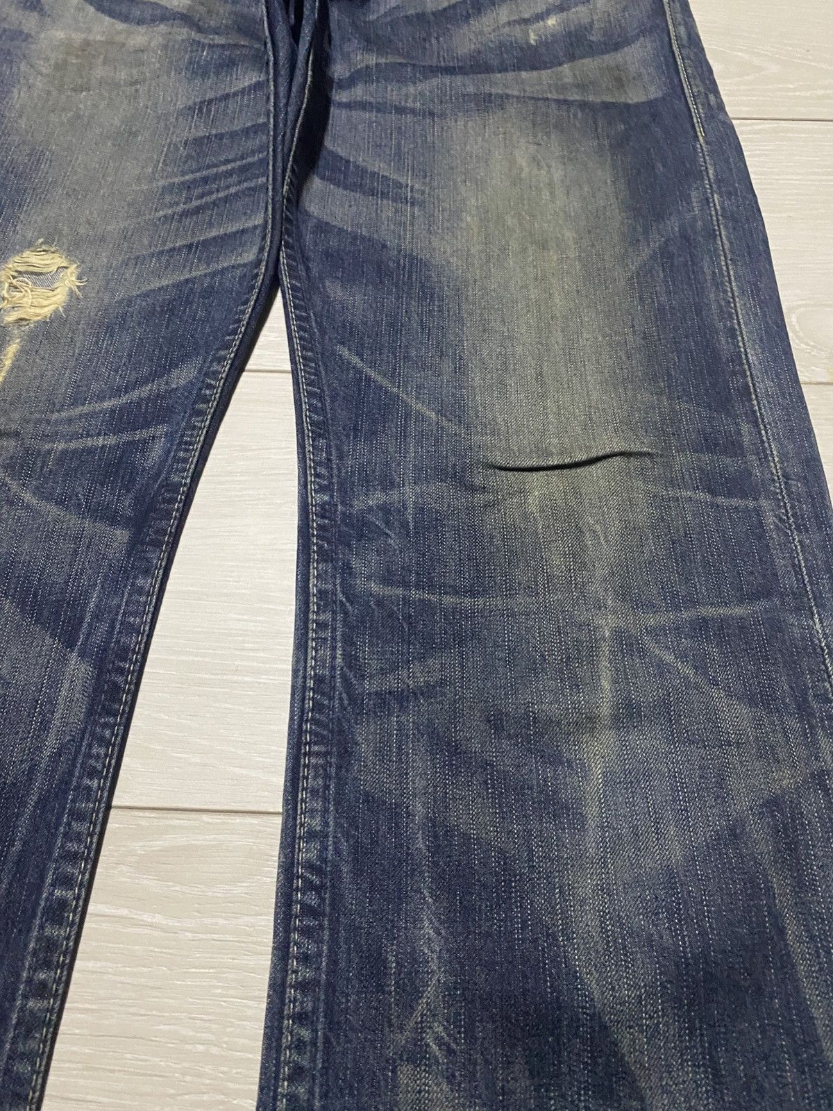 Levi's Levis 202 Vietnam Crazy Wash Distressed Buckle Back Jeans Size US 33 - 8 Thumbnail