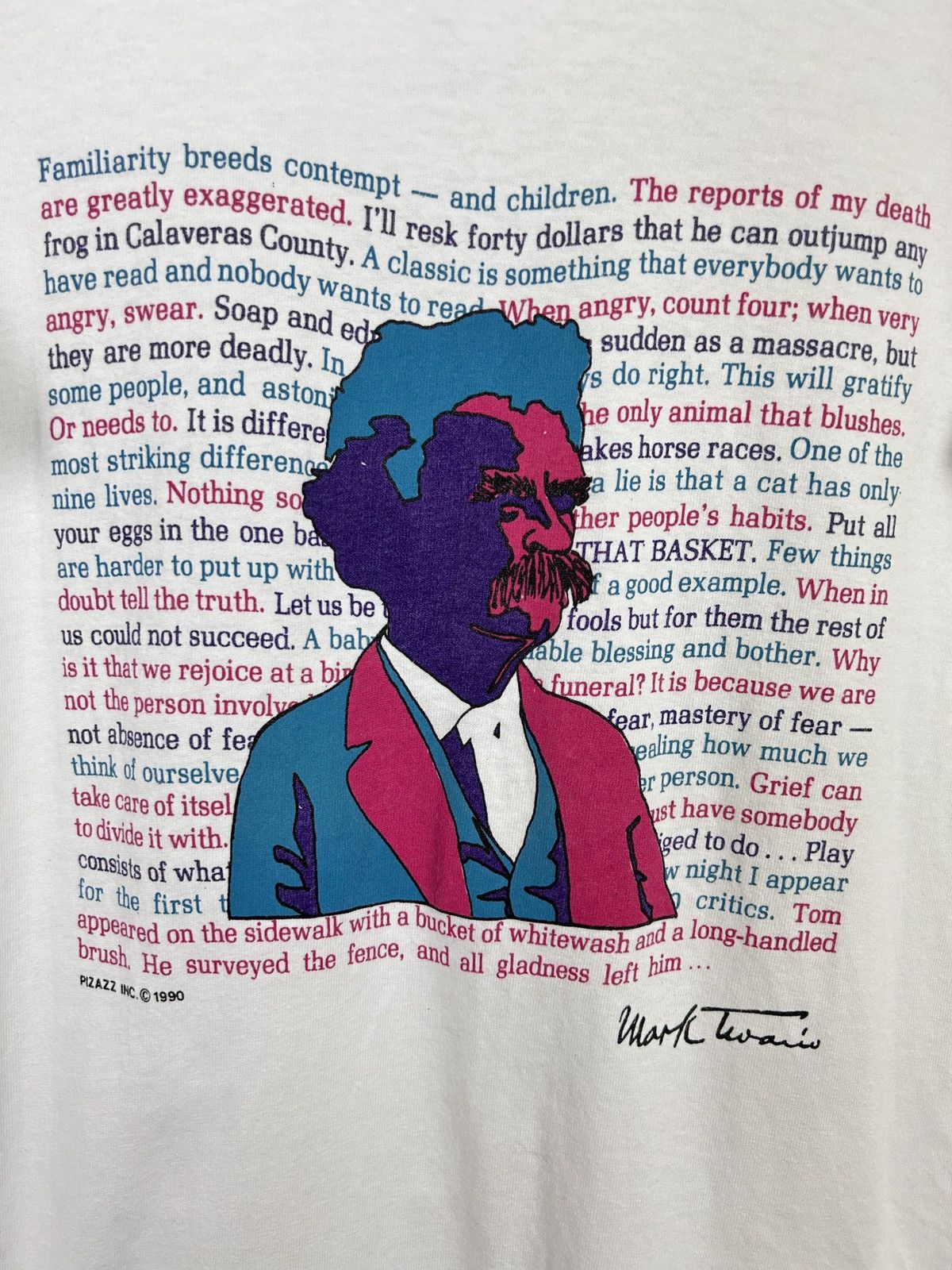 Vintage 90s Vintage Mark Twain 1990 Single Stitch Art Pizazz T-Shirt Size US M / EU 48-50 / 2 - 2 Thumbnail