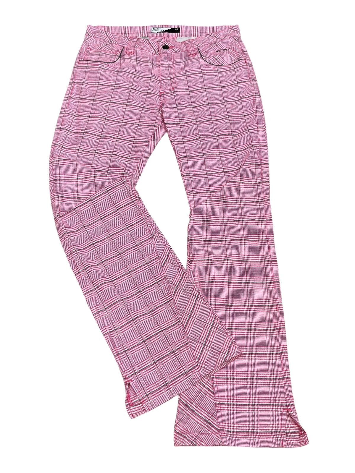 Oakley Vintage Oakley Skull Pink Houndstooth Flare Pants Rare Size 30" / US 8 / IT 44 - 2 Thumbnail