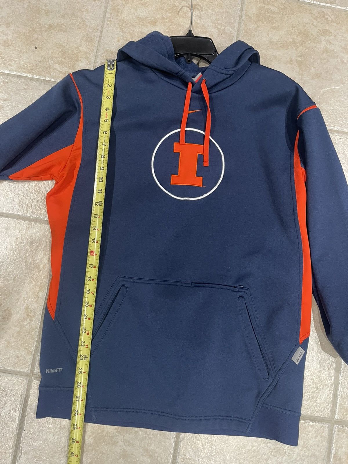 Nike × Vintage Vintage Nike University Of Illinois Center Swoosh Hoodie Size US M / EU 48-50 / 2 - 5 Thumbnail