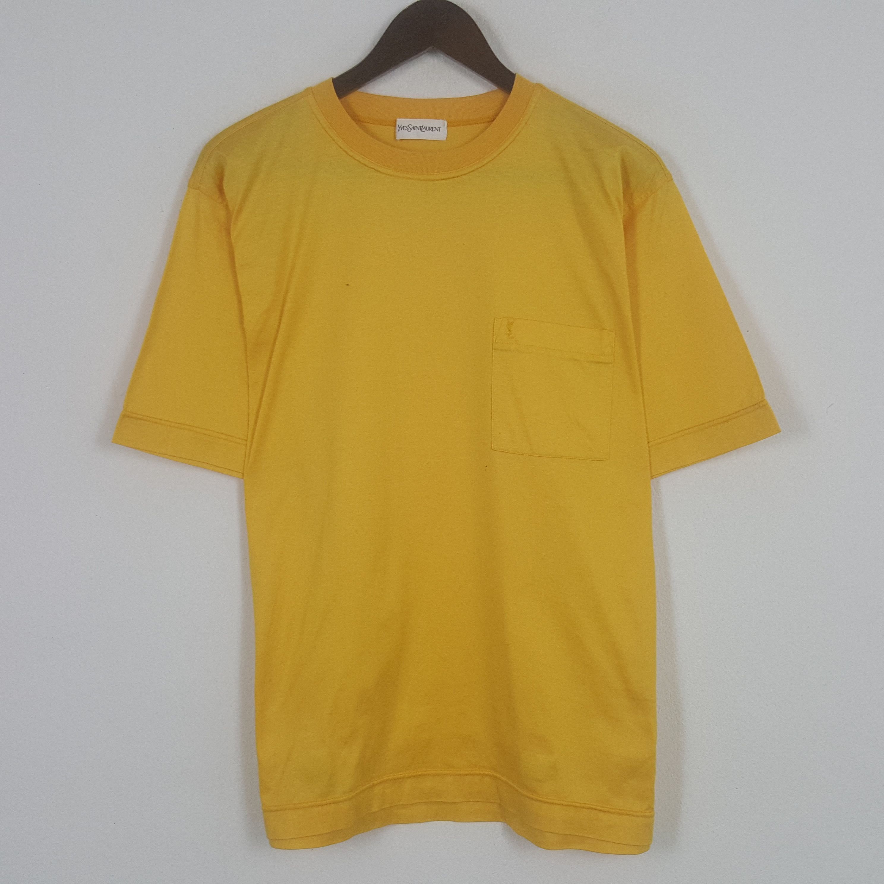 Vintage × Yves Saint Laurent Vintage Yves Saint Laurent Embroidery Logo Pocket Tshirt Size US L / EU 52-54 / 3 - 1 Thumbnail