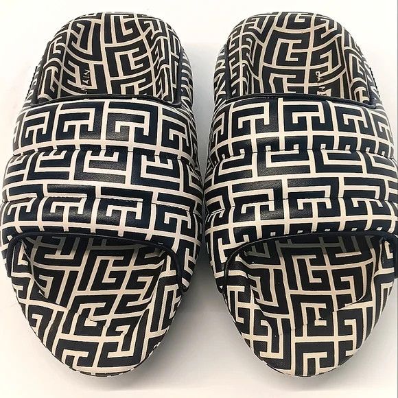 Balmain Balmain Mens Quilted Leather B-IT Monogram Sandals - EU42/9 Size US 9 / EU 42 - 8 Thumbnail