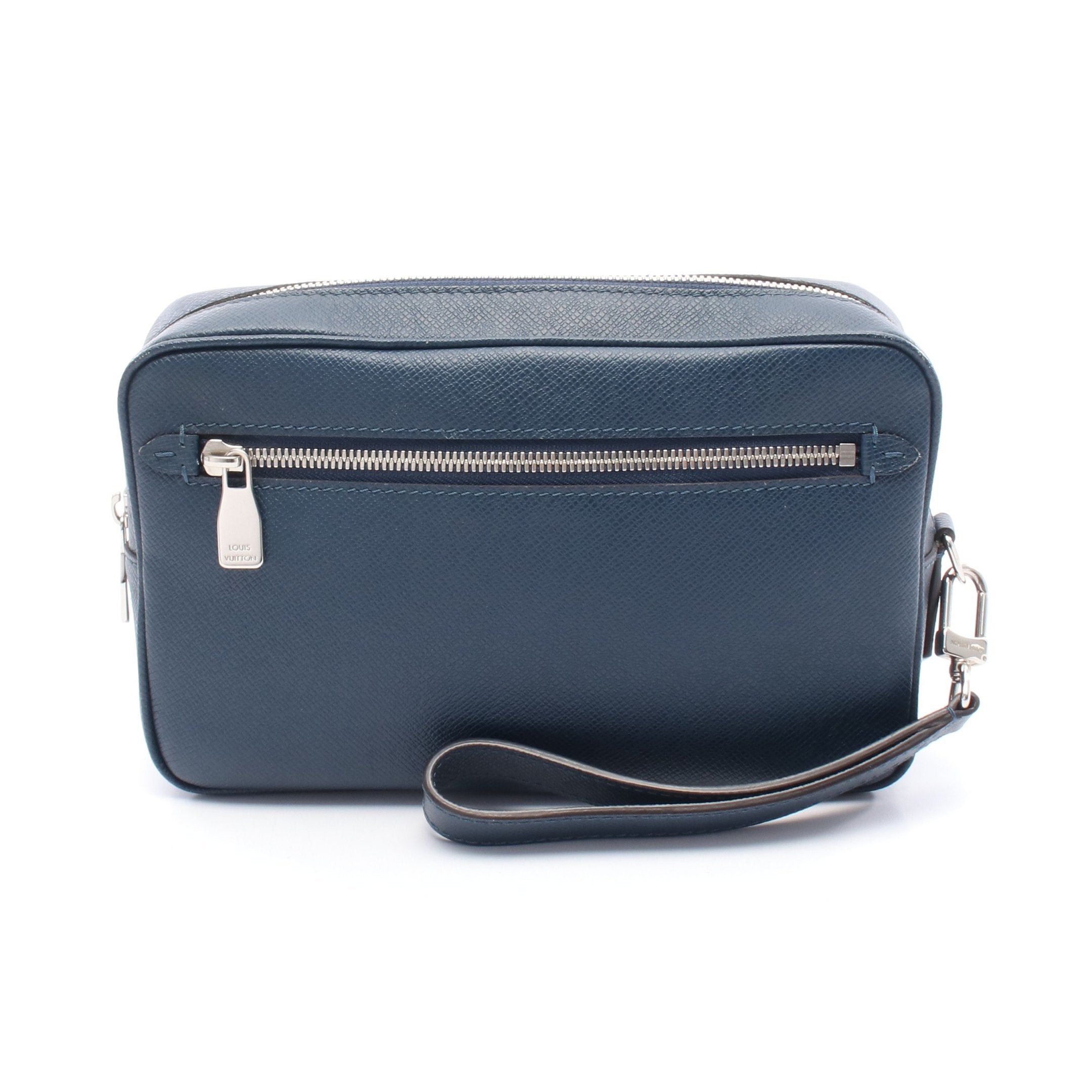 Louis Vuitton Louis Vuitton Pochette Kasai Taiga Ocean Clutch Bag Leather Navy Size ONE SIZE - 1 Thumbnail