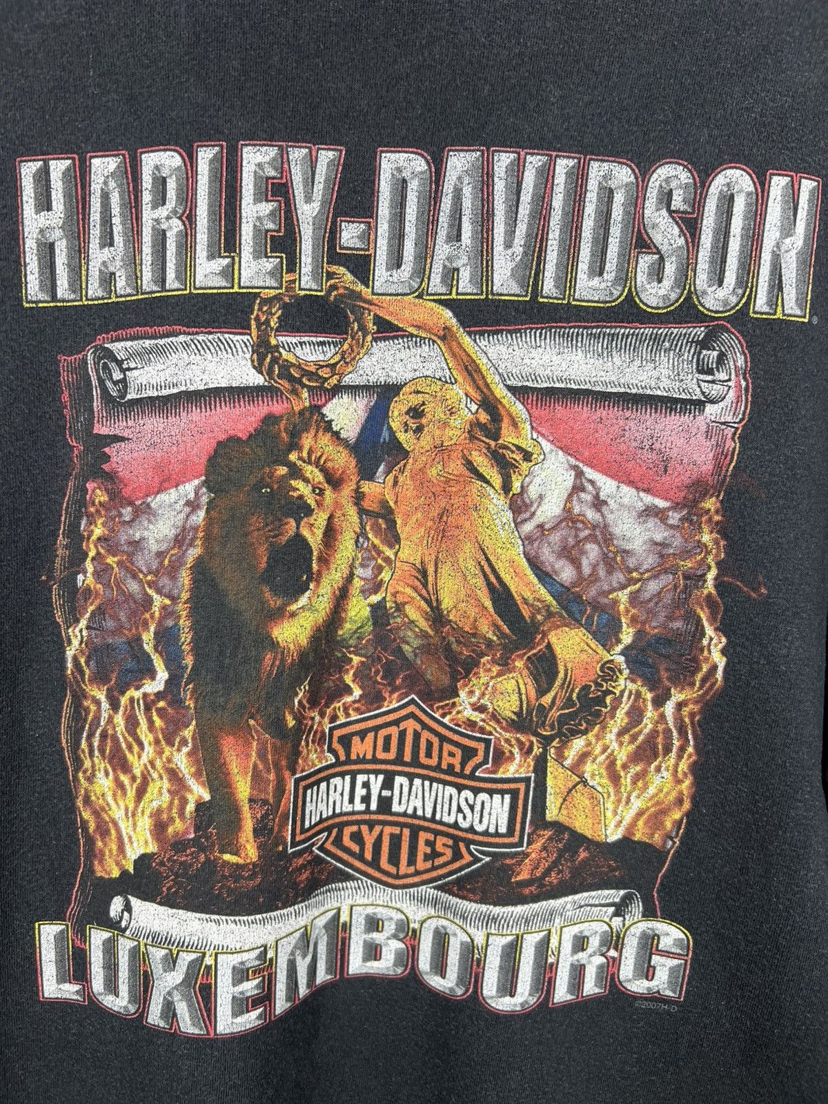 Harley Davidson Vintage Harley-Davidson y2k 2007 skull flames fire tee print Size US XL / EU 56 / 4 - 11 Thumbnail