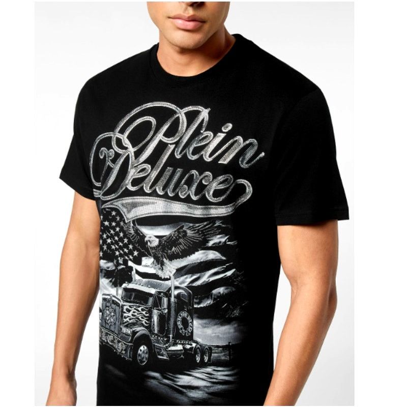 Philipp Plein Philipp Plein Black Truck Stones Round Neck T-Shirt XXL Size US XXL / EU 58 / 5 - 13 Thumbnail