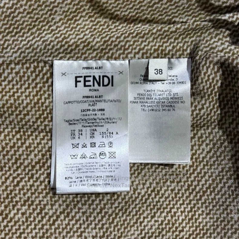 Fendi Fendi Fall/Winter 2022 khaki mid-length stand collar coat Size XS / US 0-2 / IT 36-38 - 7 Thumbnail
