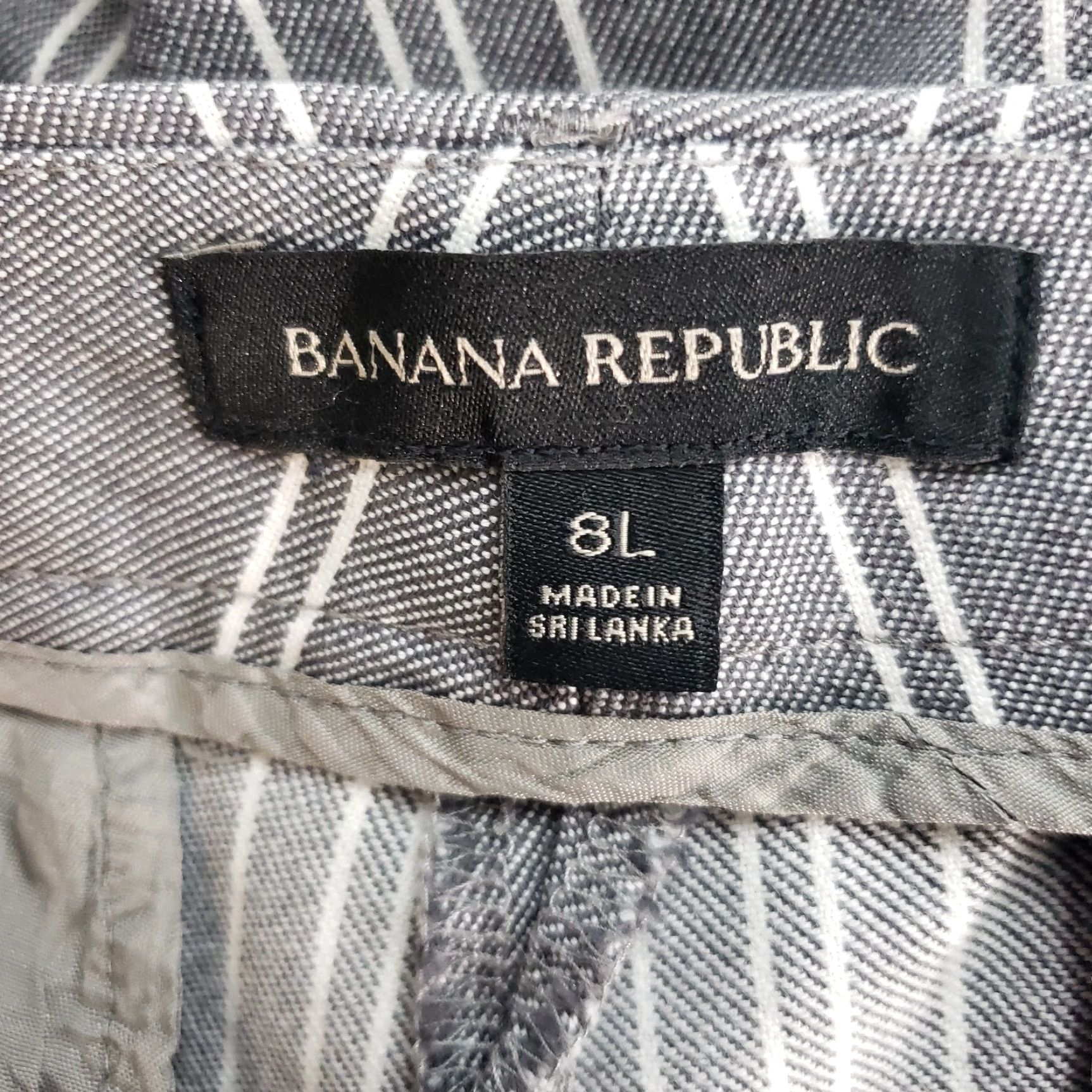Banana Republic Banana Republic Women's Trouser Pants Sz 8 Long Gray Stripe Cotton Mid Rise Pants Women Size 30" / US 8 / IT 44 - 6 Thumbnail