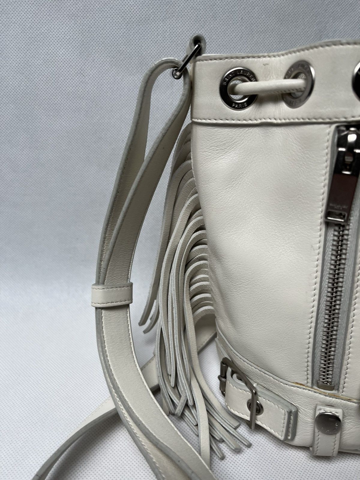 Saint Laurent Paris Saint Laurent Paris mini rider white zipper shoulder bag Size ONE SIZE - 12 Thumbnail