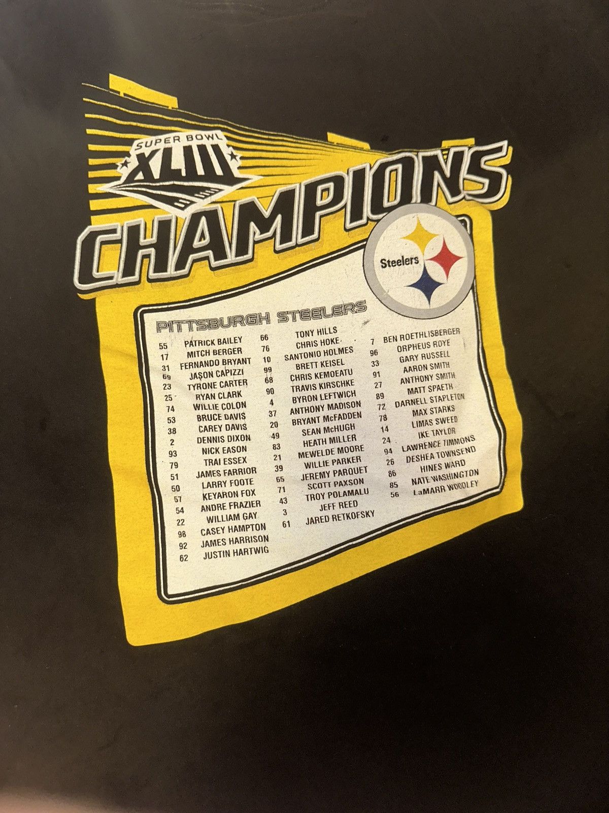 NFL PITT STEELERS SUPER BOWL XLIII TEAM REEBOK Black Shirt Sz2XL Size US XXL / EU 58 / 5 - 4 Thumbnail
