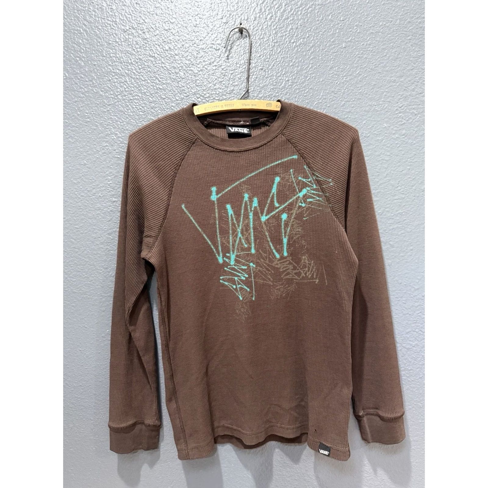 Vans VANS Brown Waffles Thermal Long Sleeve T-Shirt Cotton Size XL Womens Size XL / US 12-14 / IT 48-50 - 3 Thumbnail