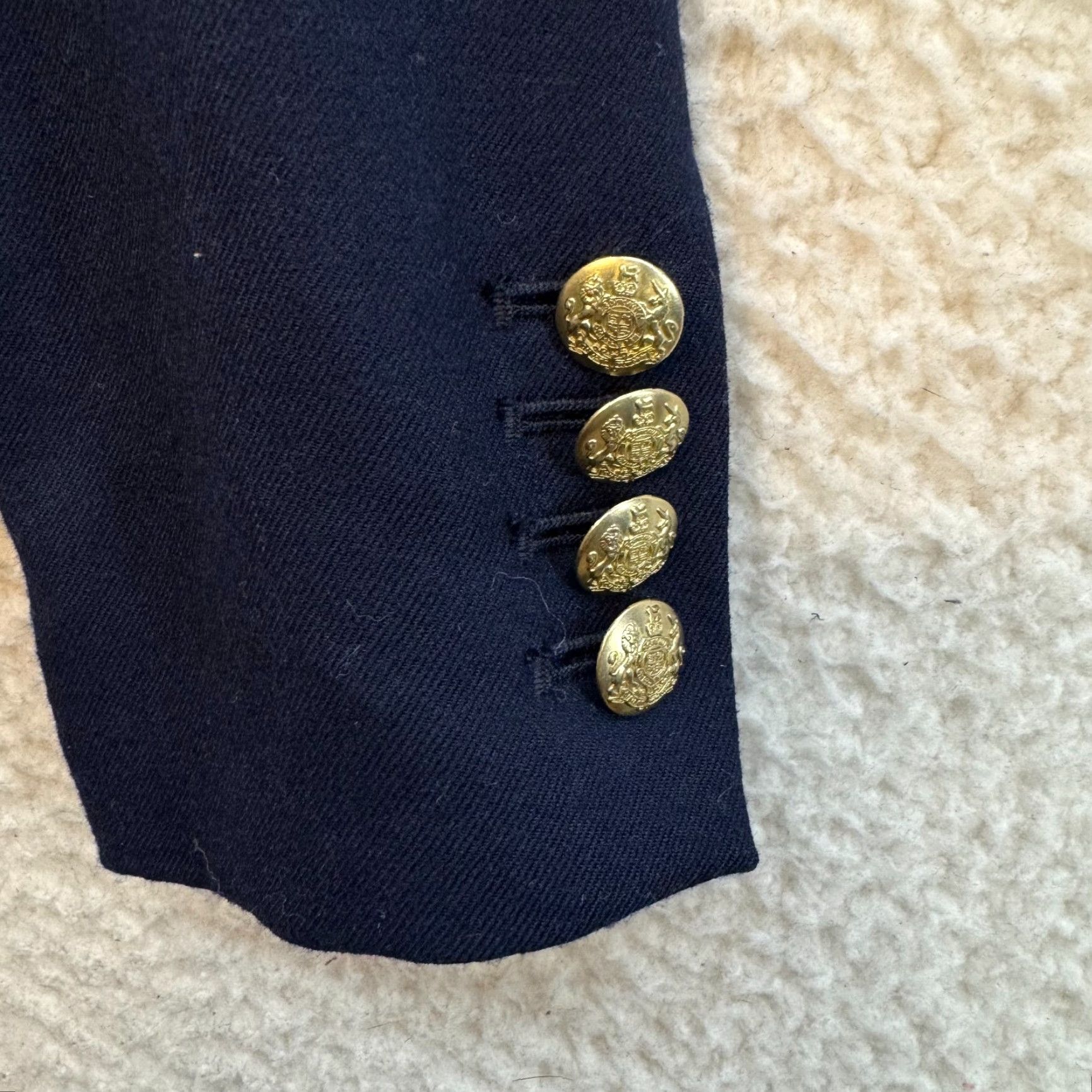 J.Crew J.CREW Schoolboy Blazer 0 Womens Navy Blue Wool Blend Gold Crest Buttons Lined Blazer Size XS / US 0-2 / IT 36-38 - 4 Thumbnail