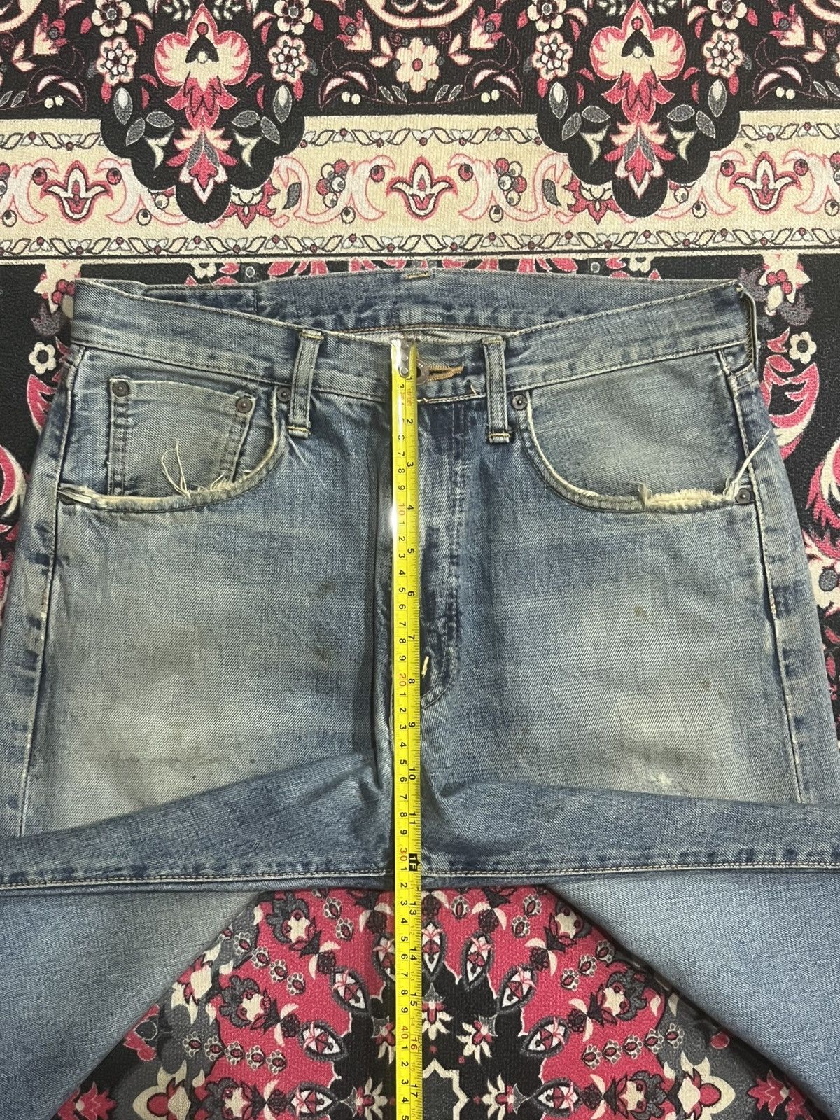 Kapital Vintage Edwin 505 Blue Wash Paint Splatter Rip Selvedge Jean Size US 30 / EU 46 - 16 Thumbnail