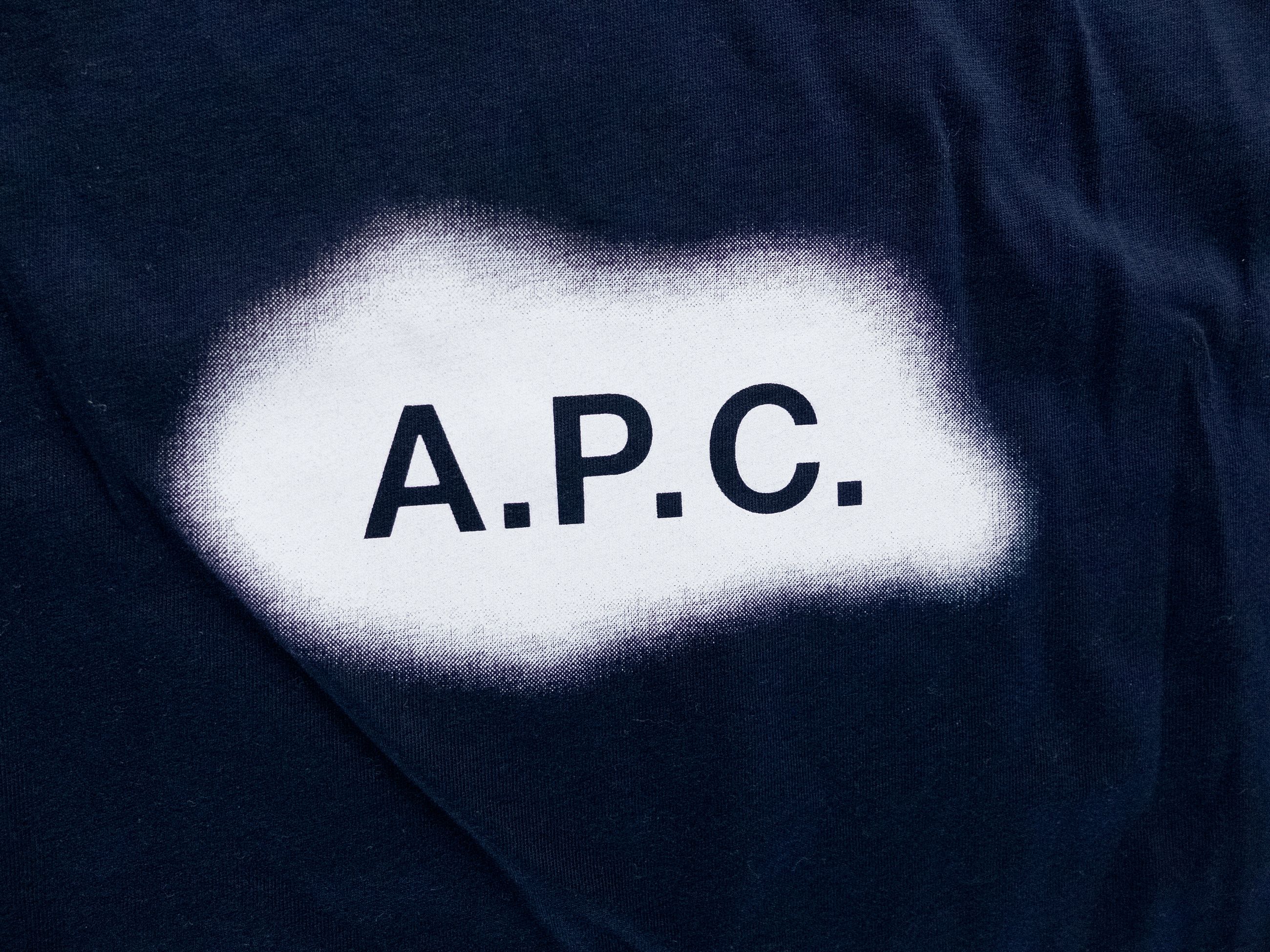 A.P.C. APC Albert regular fit navy blue logo print t-shirt Size XL Size US XL / EU 56 / 4 - 6 Thumbnail