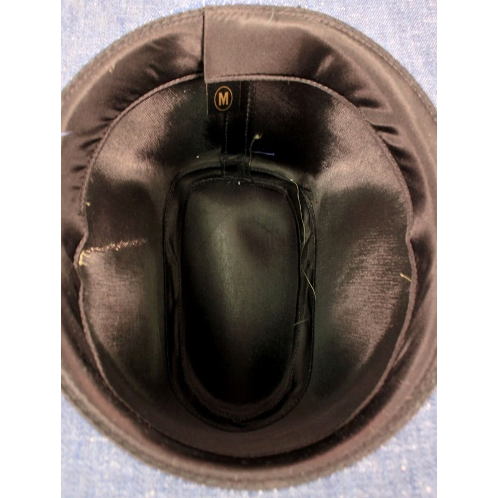Vintage VTG 70s Cowboy Hat Denim Blue Feather Sz M Men’s Medium Denim Cowboy Hat Blue 1970s NOS Original (Size: Medium) Size ONE SIZE - 5 Thumbnail
