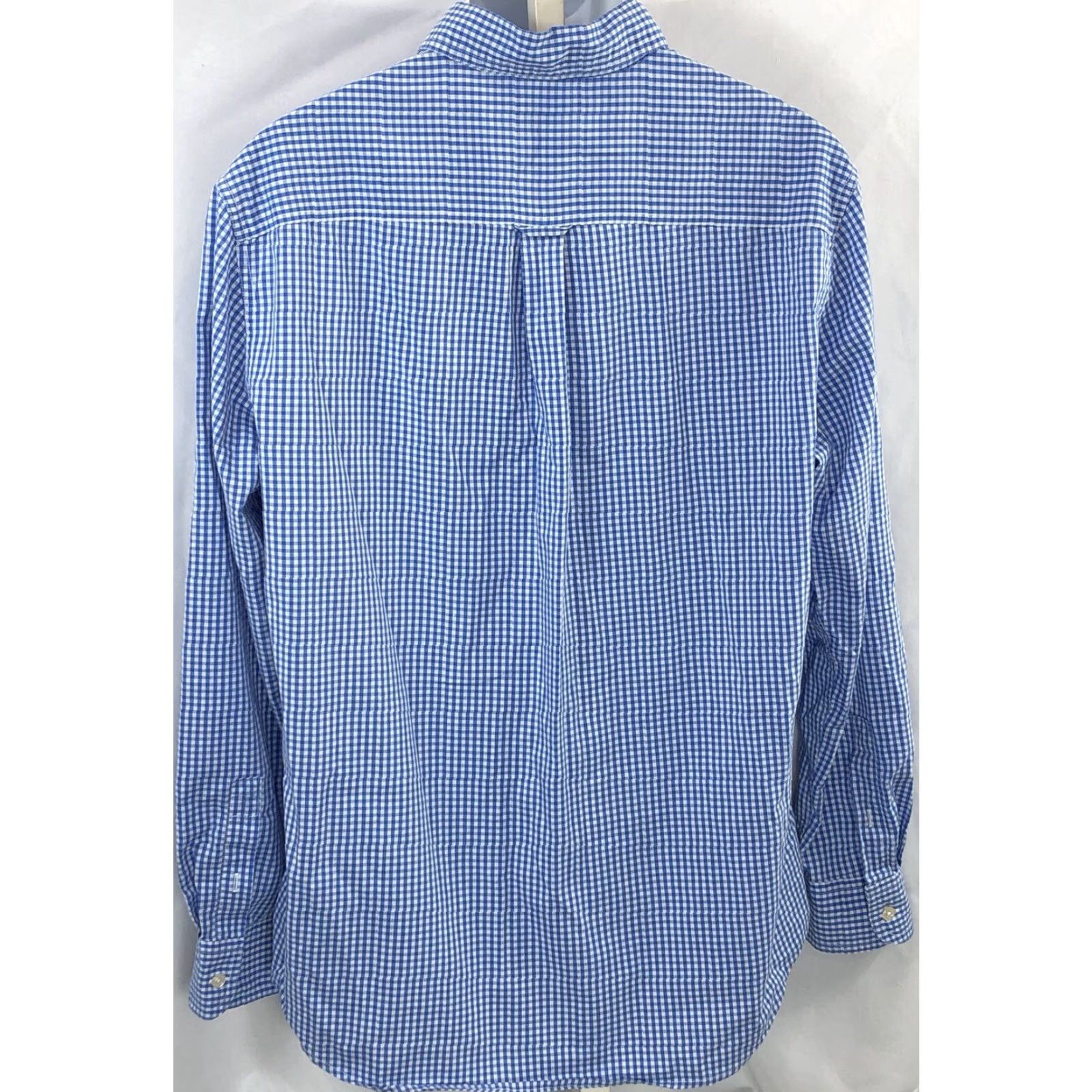 Chaps Chaps RL Oxford Button Up L Blue White Gingham Plaid Long Sleeve Pocket Preppy Shirt Size US L / EU 52-54 / 3 - 3 Thumbnail