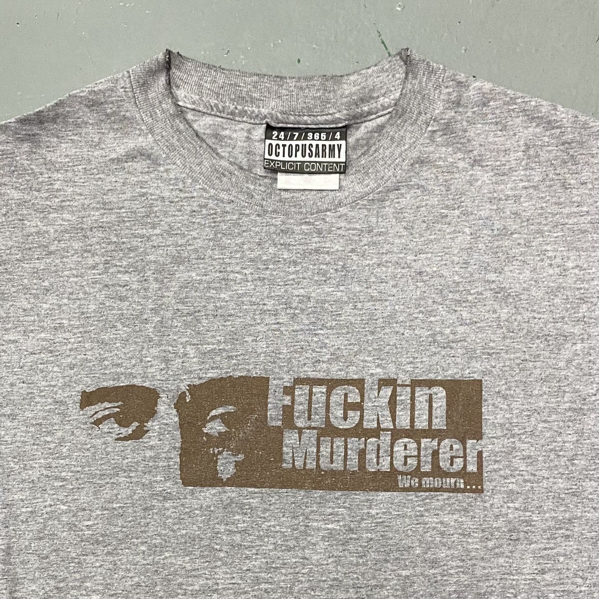 Vintage Octopus Army Tupac Box Logo Tee Skate 90s